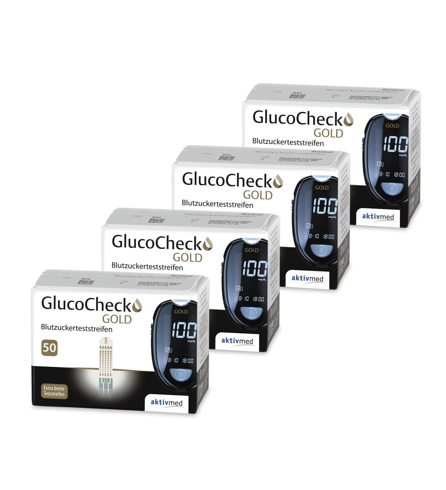 Glucocheck Gold - 200 Blood Sugar Test Strips for Accurate Control | Compatible with Glucocheck Gold Device - Buy Online on GoSupps.com