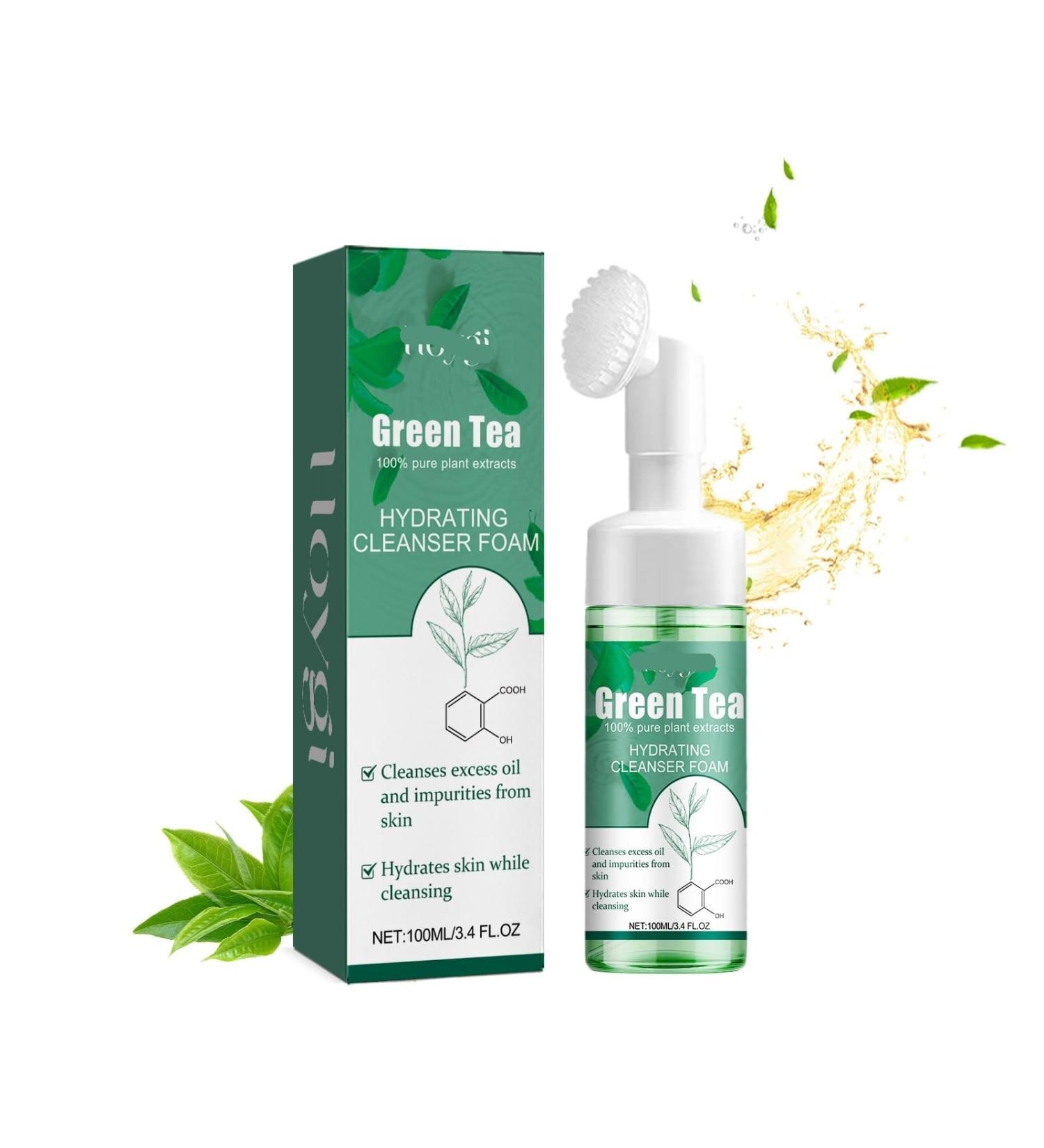 Green Tea Foam Facial Cleanser - Deep Cleansing Fades Acne Scars Whitens Skin Boosts Elasticity & Strengthens Skin Barrier(1PCS) - Buy Online on GoSupps.com