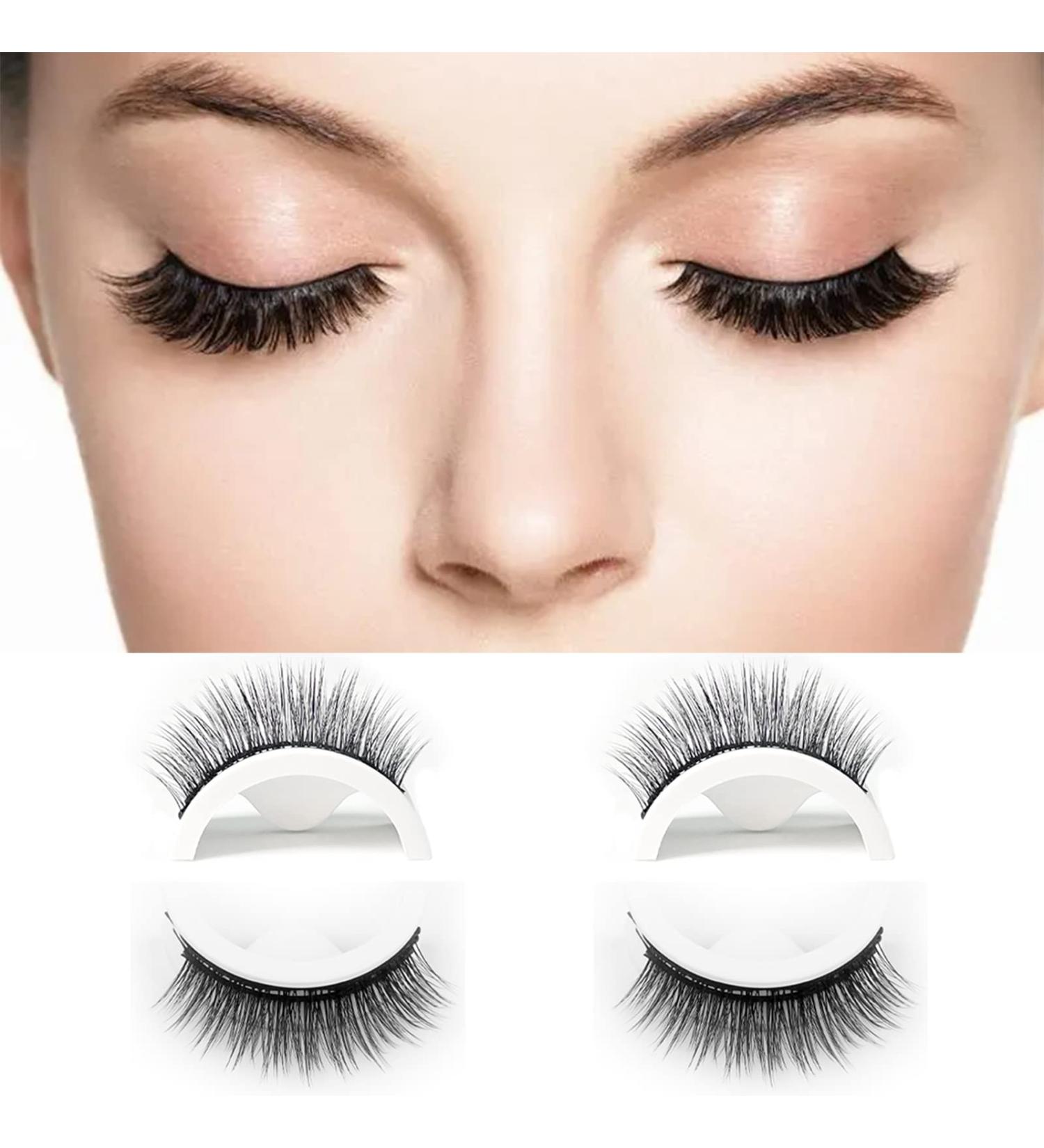 Reusable Self-Adhesive False Eyelashes - No Glue & Waterproof | 2 Pairs (F03) - Easy to Attach for Women - Buy Online on GoSupps.com