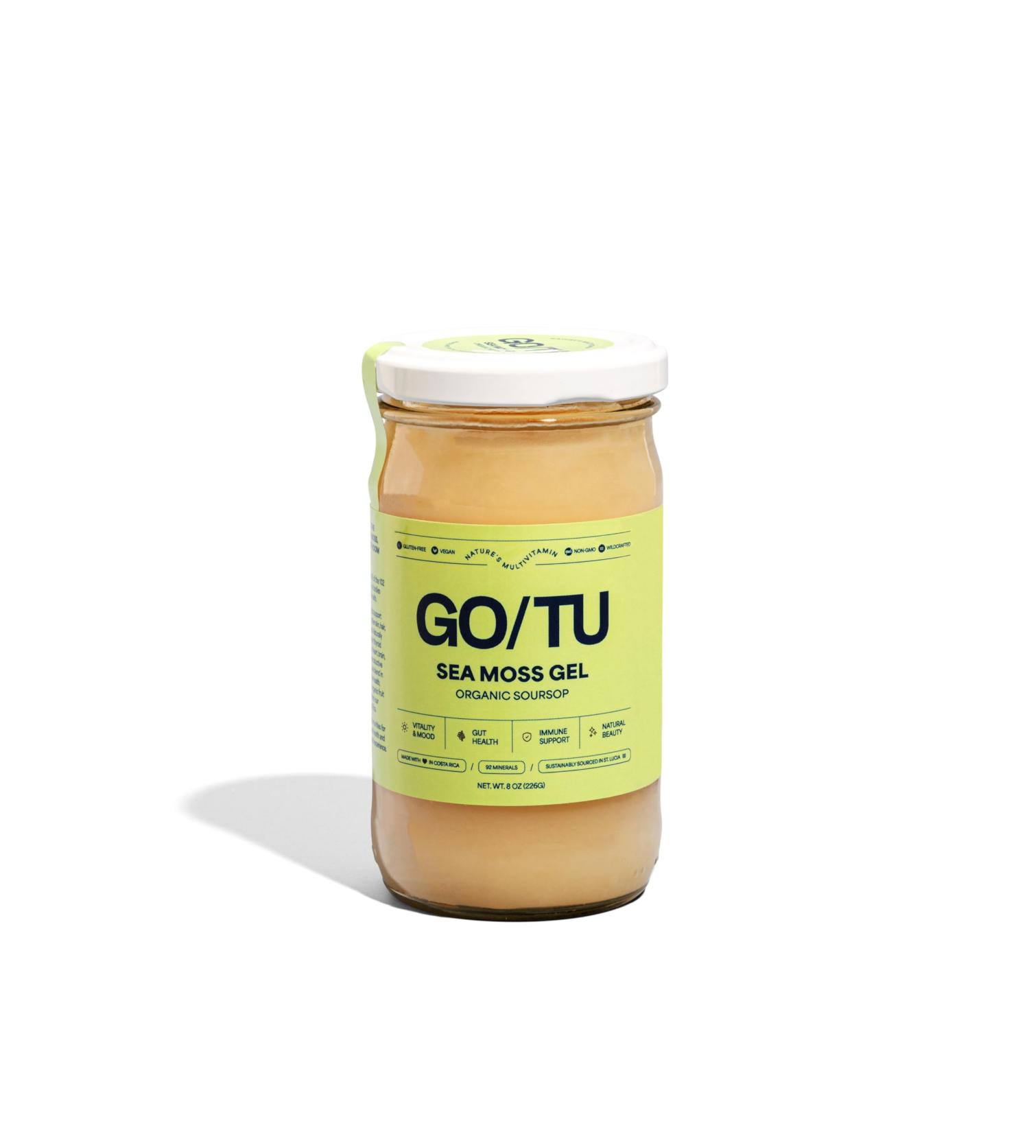 GO/TU Sea Moss Gel - Soursop 8oz - Wildcrafted in St. Lucia, Made in Costa Rica, Ministry of Health Certified - Gut, Skin, Immunity Support, Energy Boost, Vegan, Non-GMO, No Preservatives - Buy Online on GoSupps.com