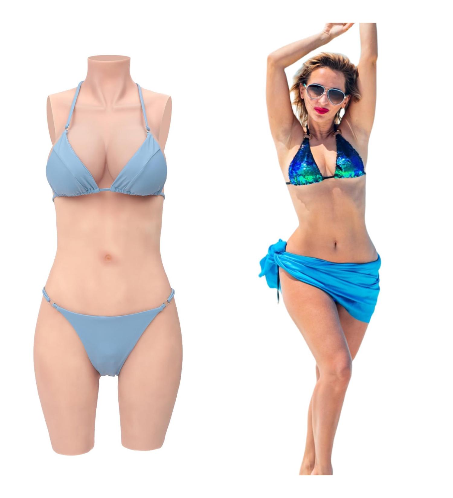 Realistic D Cup Silicone Breasts Bodysuit for Crossdressers & Transgender Cosplay - Cyomi - Buy Online on GoSupps.com