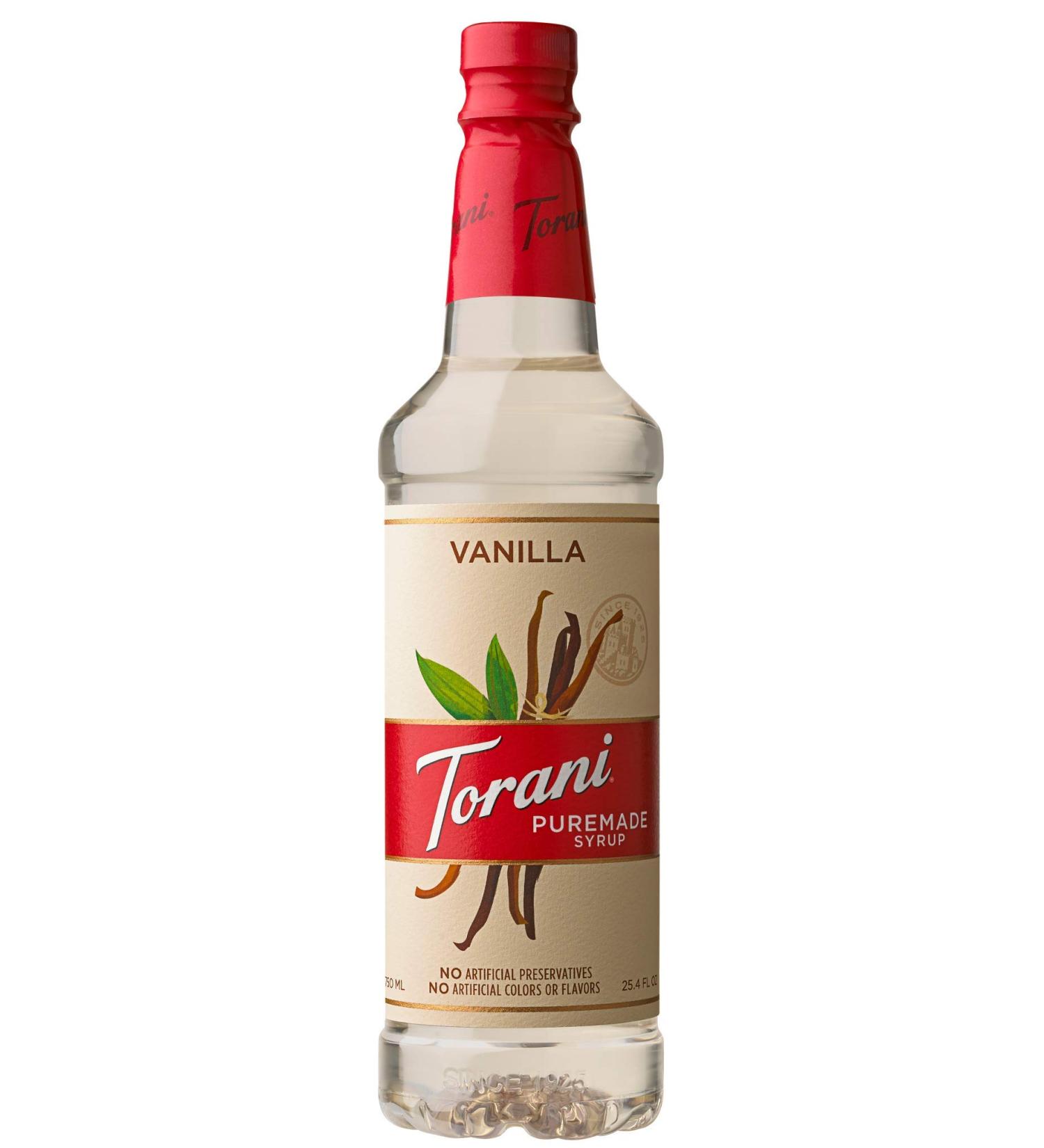 Torani Puremade Vanilla Syrup - 25.4 oz | Natural Flavoring for Drinks & Desserts - Buy Online on GoSupps.com
