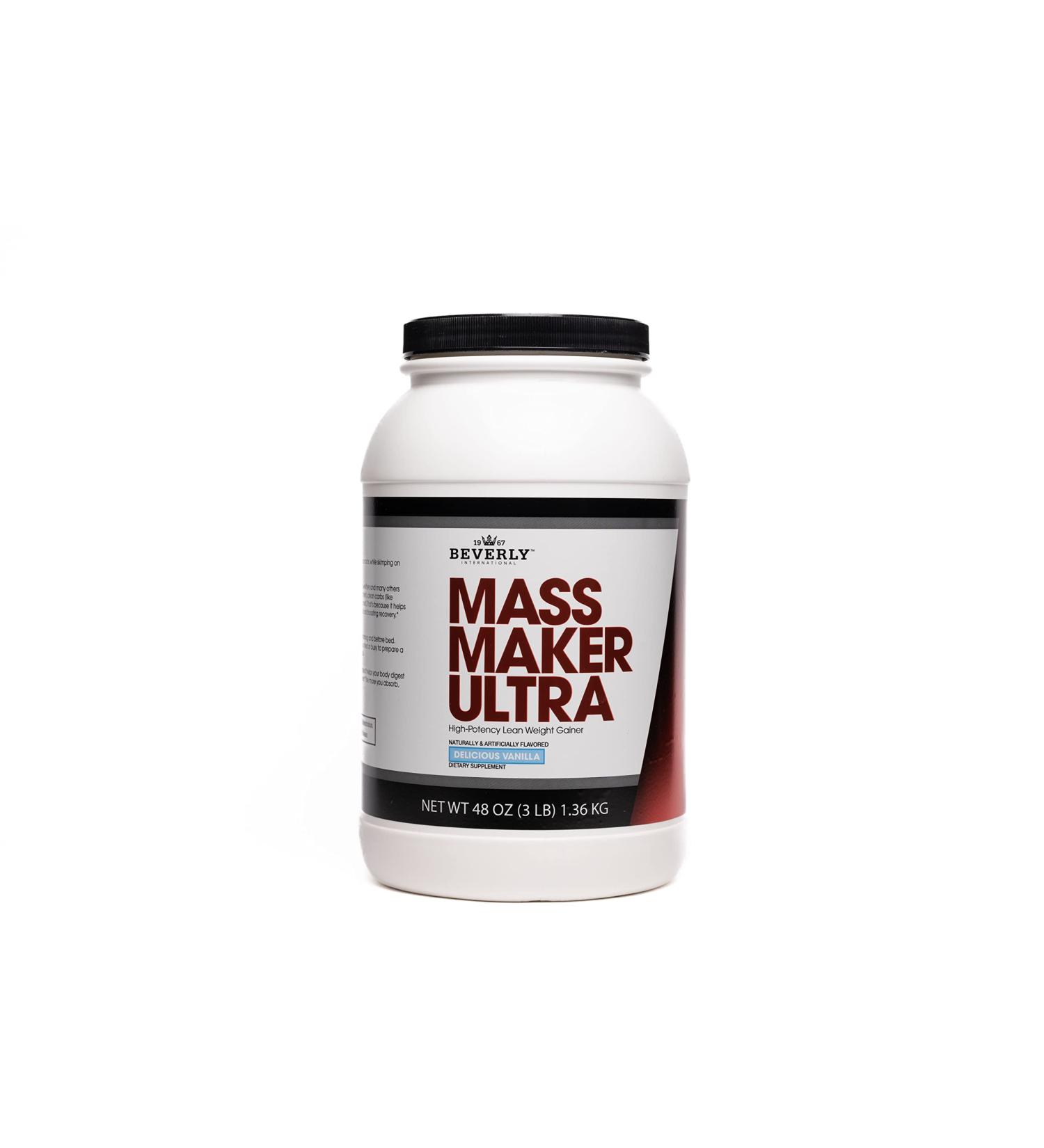 Beverly International Mass Maker Ultra Vanilla - 14 Servings 3lb | Build Lean Mass with Milk & Whey Protein Isolate | MCT Oil & Clean Carbs - Buy Online on GoSupps.com