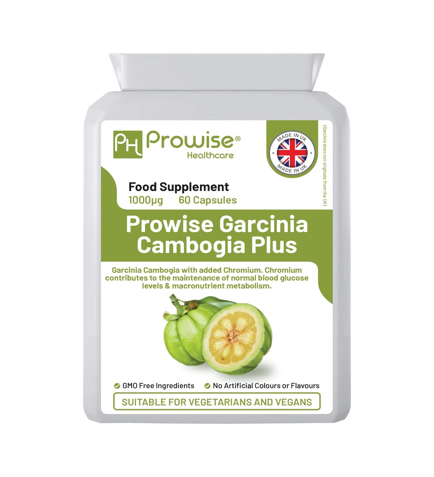 Garcinia Cambogia with Chromium 1000mg | 60 Capsules | Vegan-Friendly | Maximum Strength Extract | Made in UK - Buy Online on GoSupps.com
