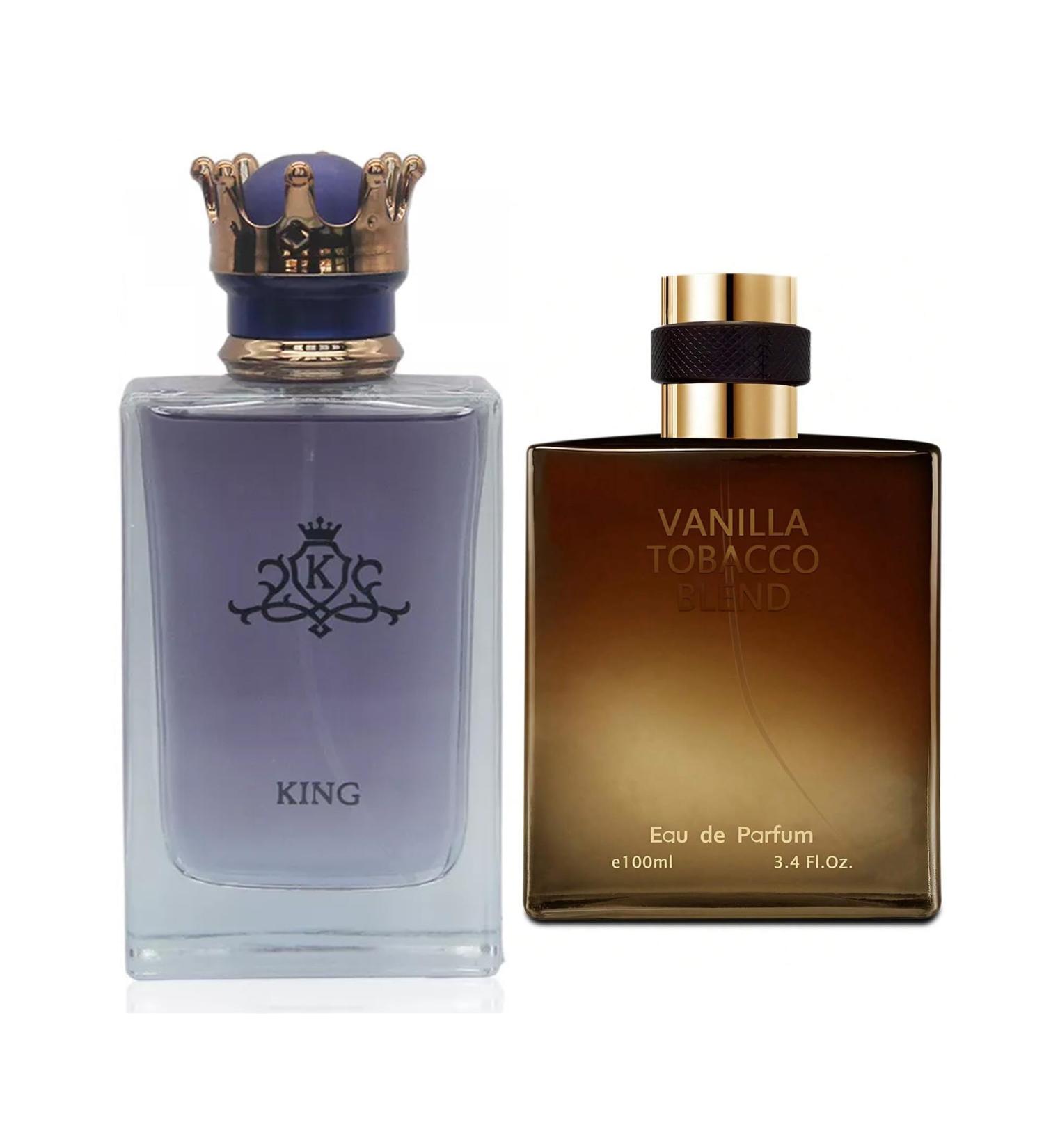 King&Vanilla Tobacco Blend Men Cologne Set Eau De Parfum Spray For Men Fruity Notes Enriched By A Strong Woody Based Fragance Ideal for Day Wear - 3.4 Fl Oz - Buy Online on GoSupps.com