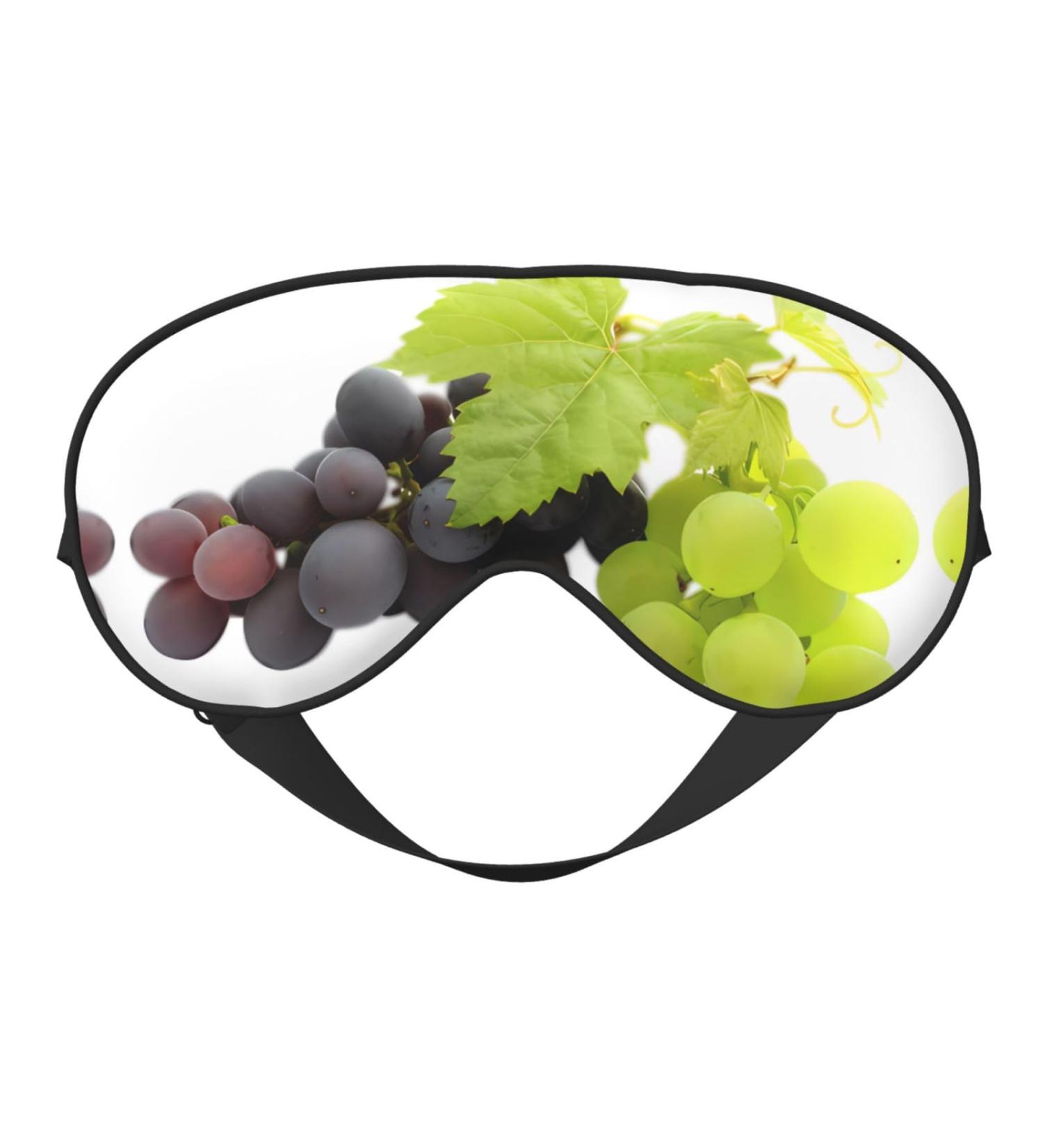 Shop Purple & Green Grapes Eye Mask - Soft Elastic Adjustable Sleep Mask for Men & Women | International Shipping - Buy Online on GoSupps.com