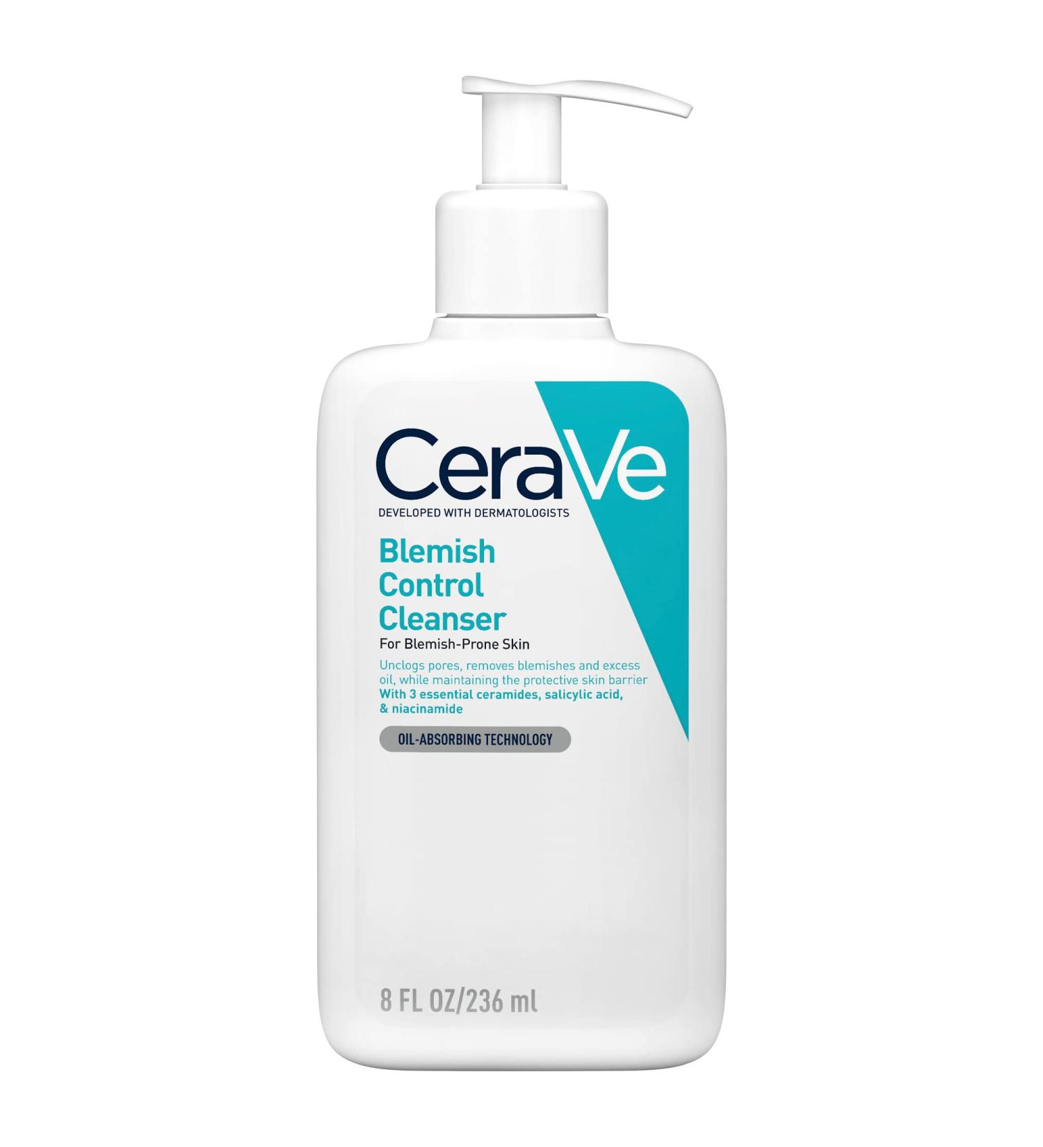 CeraVe Blemish Control Face Cleanser with 2% Salicylic Acid & Niacinamide 236ml - Buy Online on GoSupps.com