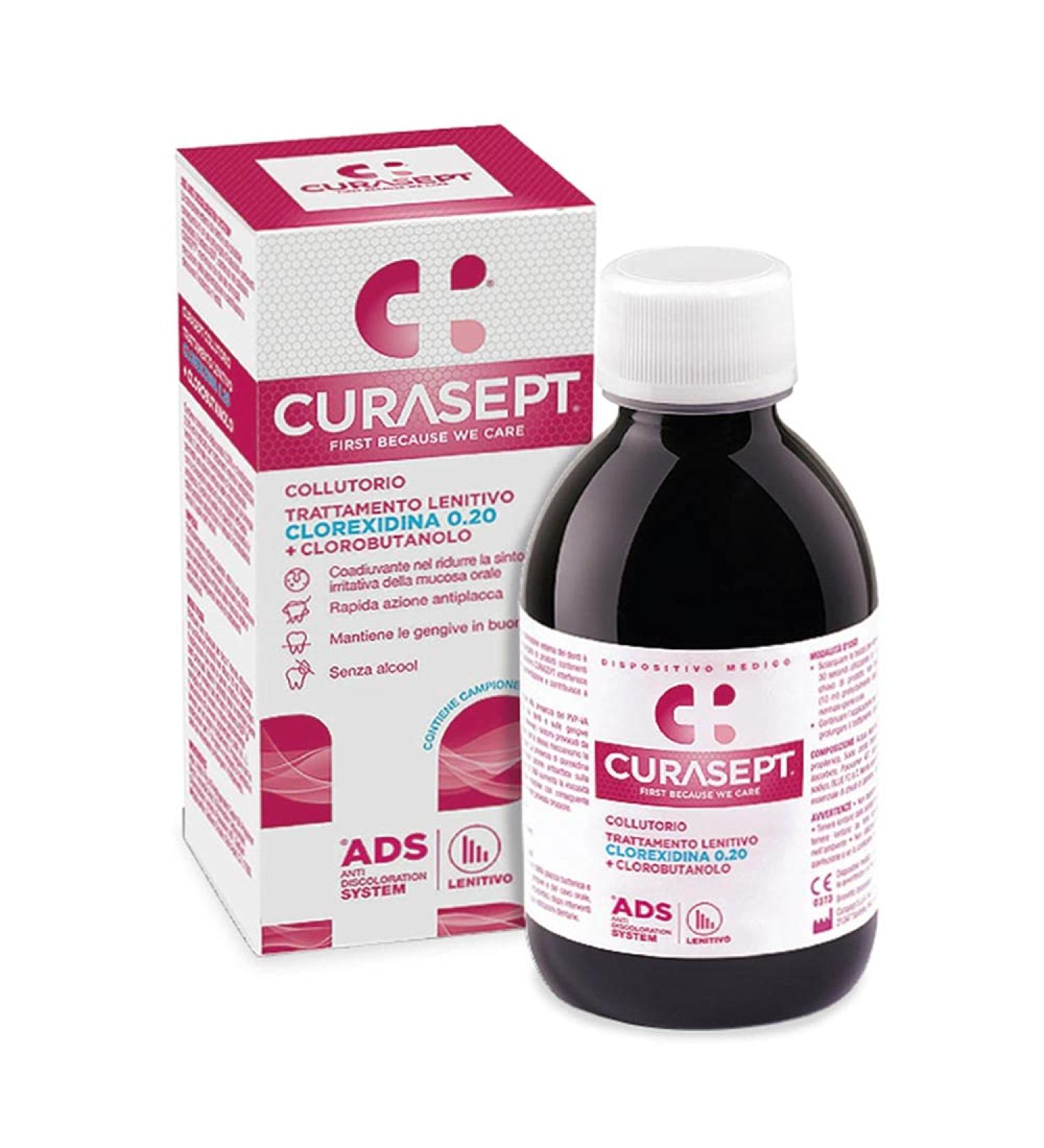 Curaden Curasept ADS Chlorexidine 0.20% Chlorobutanol Mouthwash Soothing 200 ML