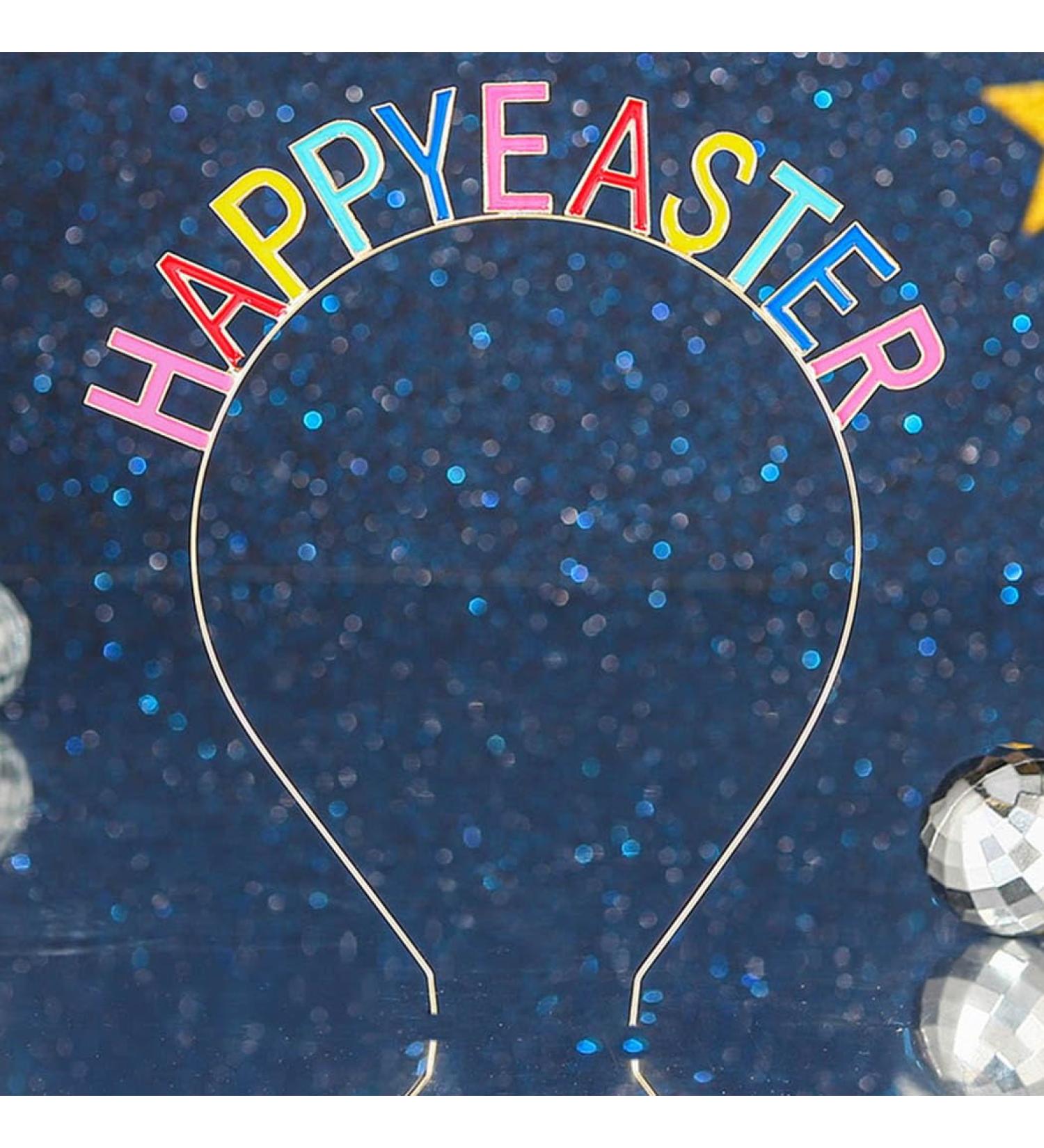 Jovono Easter Headband Colorful HAPPY EASTER Hairband Gold Hair Hoop Party Hair Accessory for Women - Buy Online on GoSupps.com