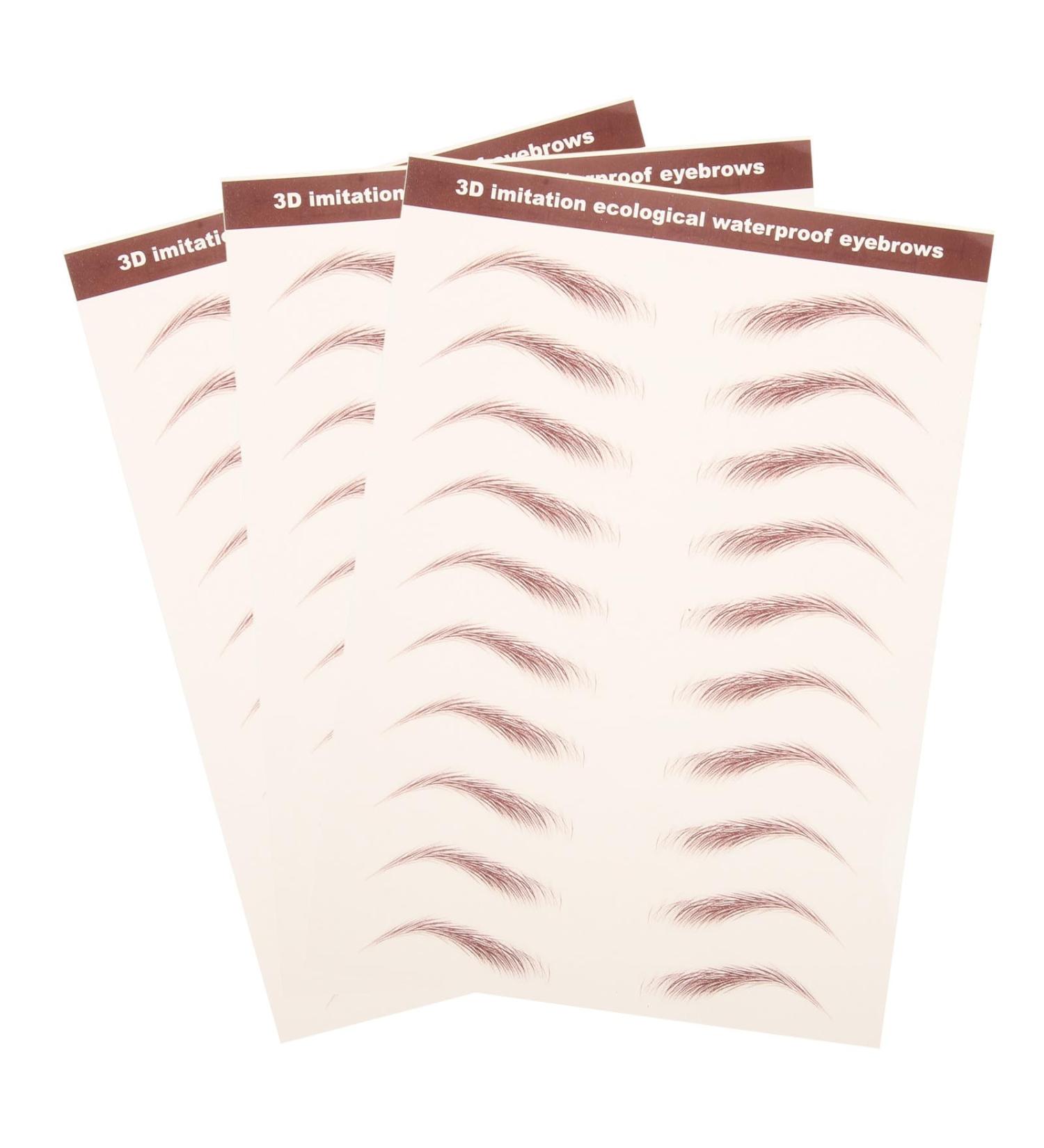 Sewroro Autocollants pour sourcils effet simul 3D tanche lot de 3 feuilles brun transfert l'eau pour maquillage naturel kit maquillage sourcils facile appliquer tenue longue - Buy Online on GoSupps.com