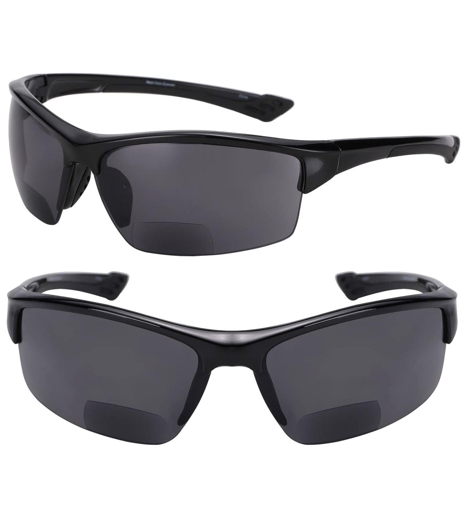 Unisex Bifocal Reading Sunglasses - Sport Wrap Sun Readers | ANSI Z87.1 Certified - 2 Pair Set - Buy Online on GoSupps.com