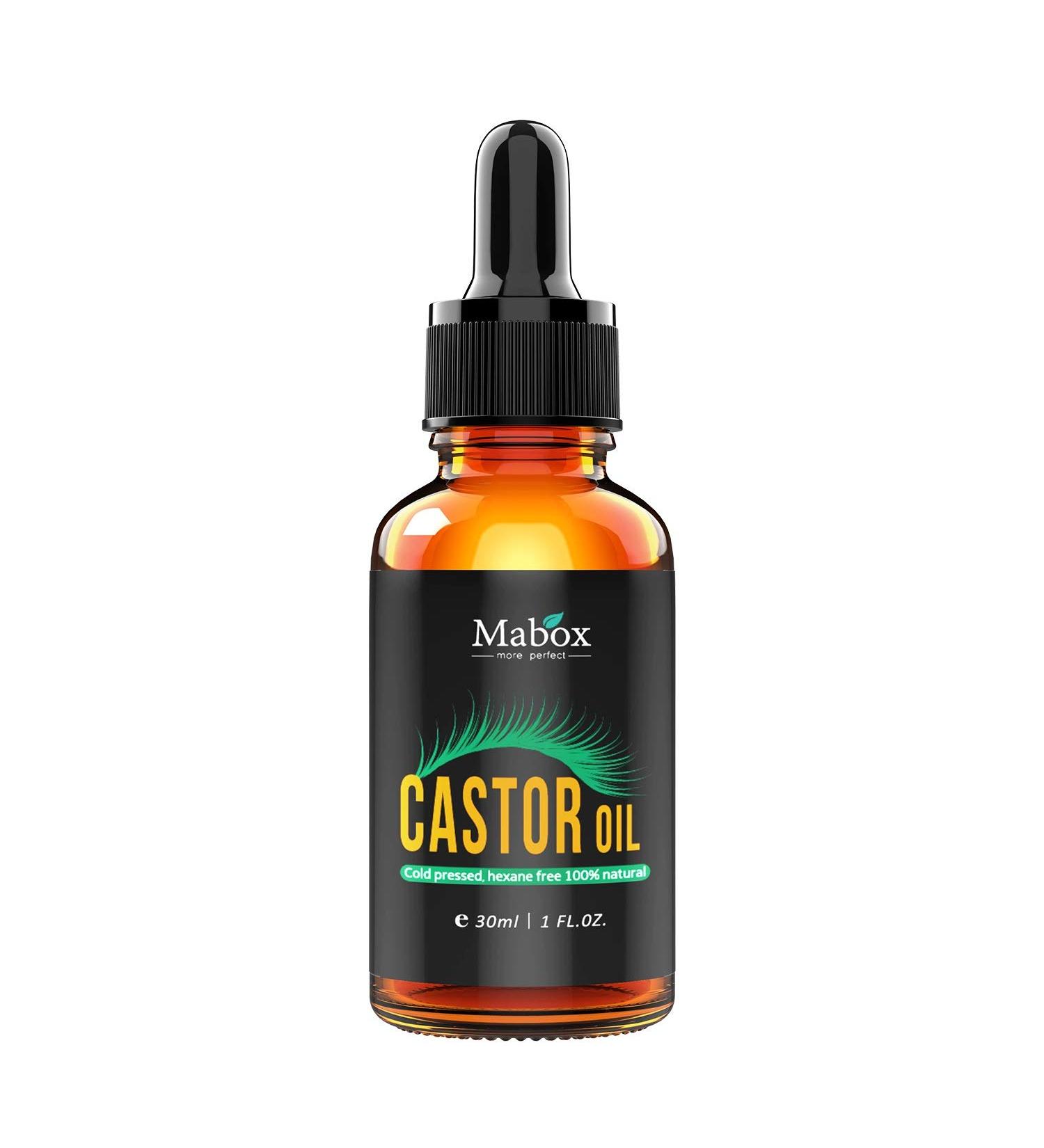 100% Organic Pure Castor Oil for Hair, Skin, and Nails - Grow Eyelashes and Eyebrows - Hexane Free - Includes Applicator Wand and Brush Kit - 1 Fl Oz 30ml - Buy Online on GoSupps.com