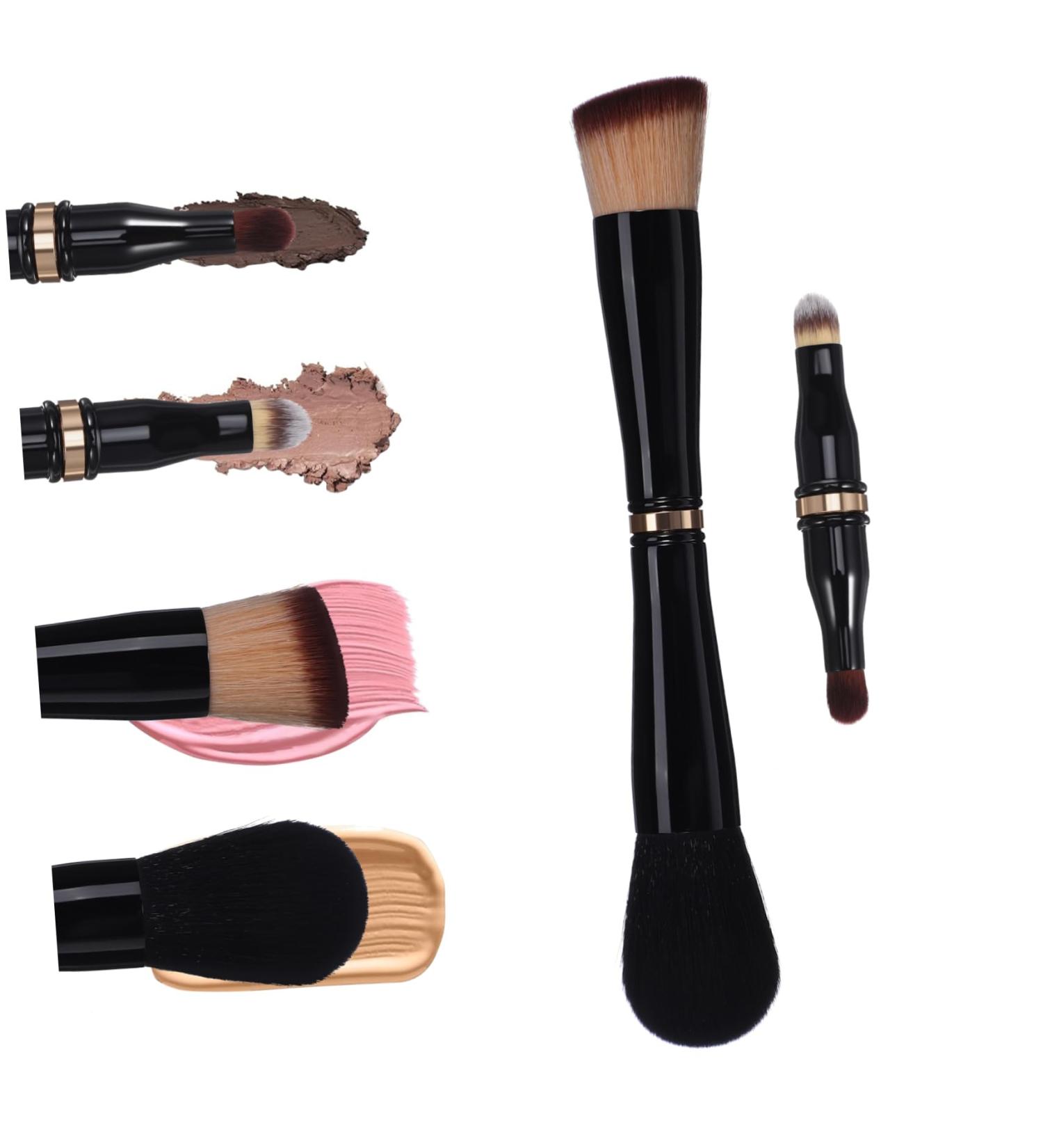 Ipetboom Travel Makeup Brushes Makeup Paint Brush Make up Brushes Cosmetics Brush Double Sided Makeup Brush Pressed Powder Brush Concealer Brush Metal Loose Powder With Cover - Buy Online on GoSupps.com