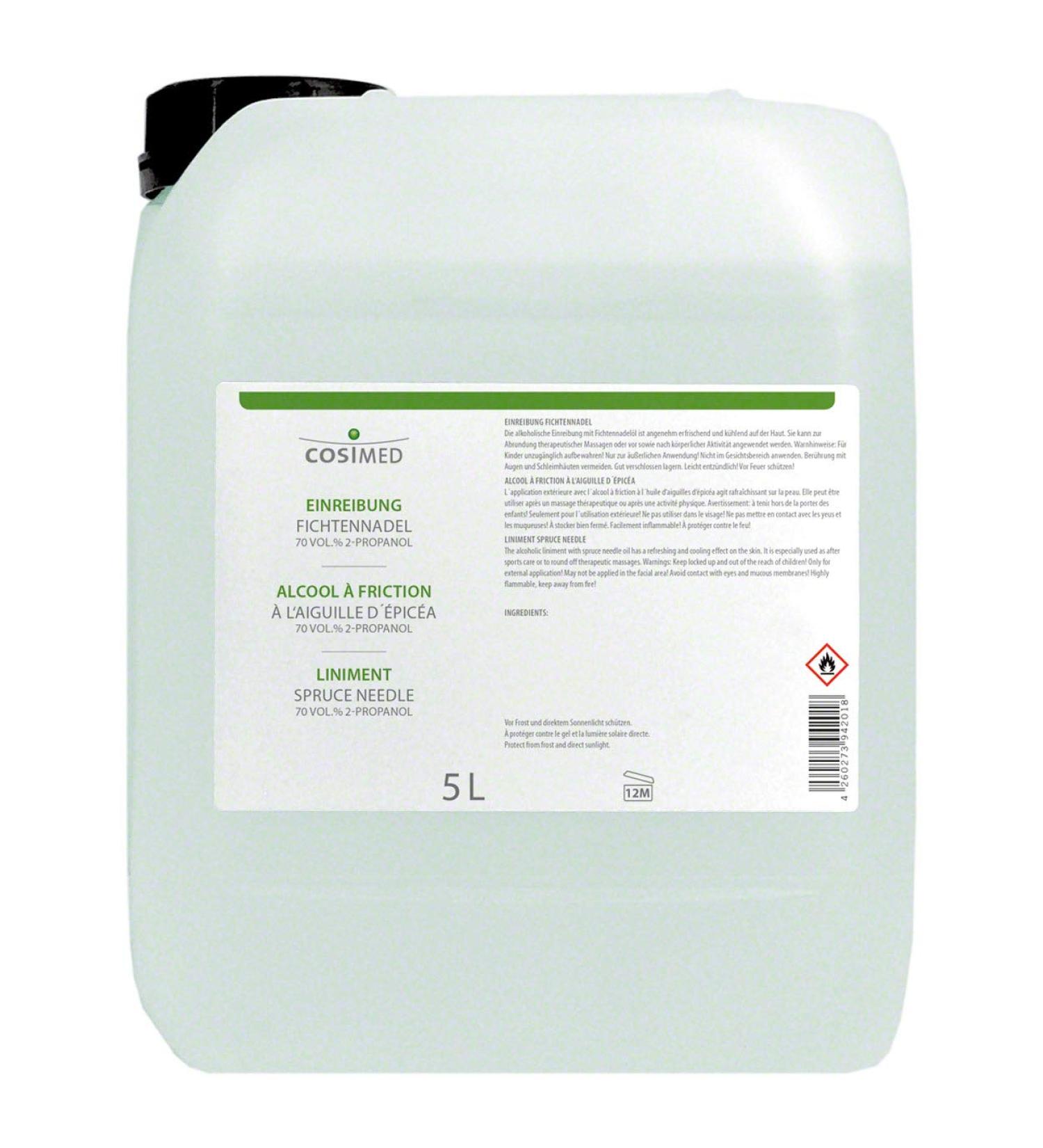 CosiMed Rub-In Spruce Needle Massage Oil - 70% IPA Rubbing Alcohol 5L | Wellness & Relaxation - Buy Online on GoSupps.com