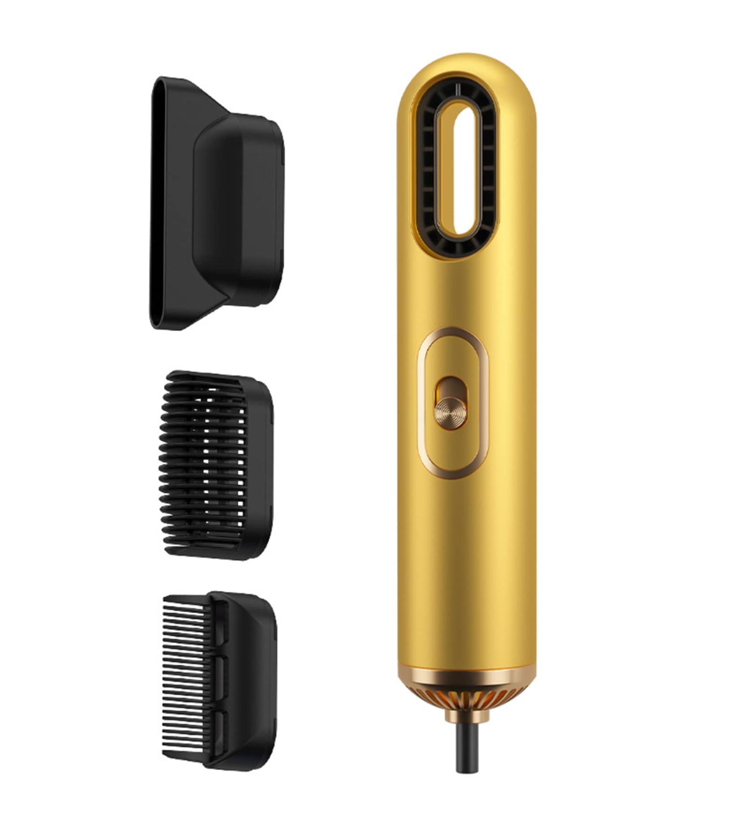3 in 1 Ionic Hair Dryer & Volumizer Comb - Hot & Cold Air Brush Styler (Yellow) for Straight Hair - Buy Online on GoSupps.com