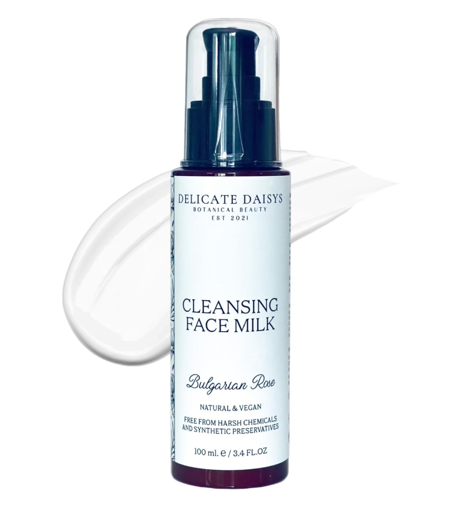 Cleansing Face Milk - Bulgarian Rose Organic Waterless Facial Cleanser | Vegan & Cruelty-Free | 3.4 fl oz - Buy Online on GoSupps.com