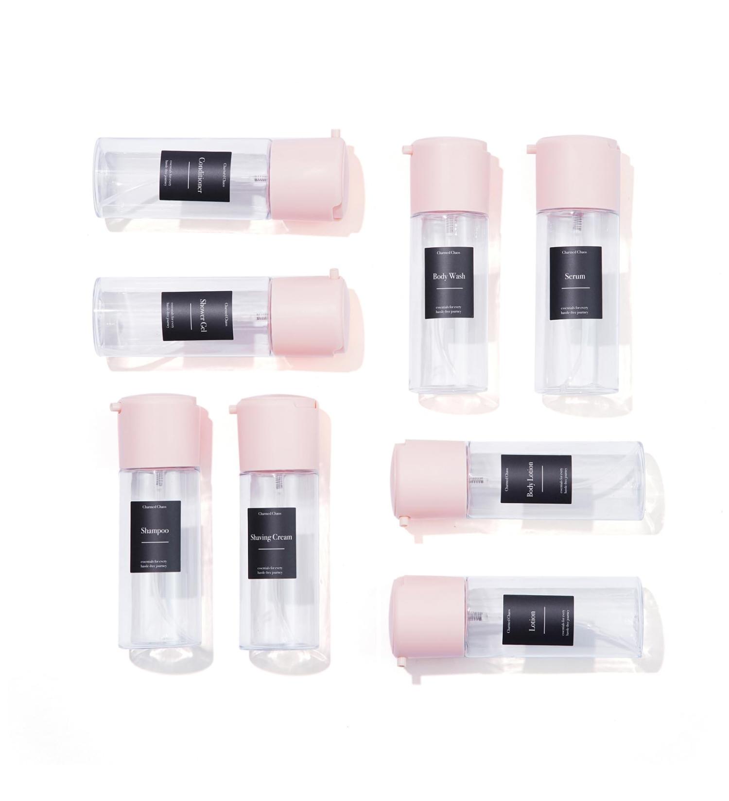 Travel Toiletries Bottles Set - TSA Approved Leak Proof Fine Mist Spray Bottle (3.38 oz Pink) - BPA Free & Refillable - Perfect for International Travel - Buy Online on GoSupps.com