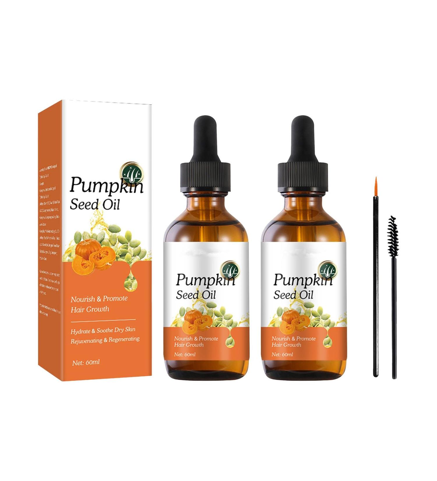Pumpkin Seed Oil for Hair 100% Pure Pumpkin Seed Oil Cold Pressed Oil Boost Hair Growth for Eyelashes Eyebrows Perfect for Hydrating and Repairing Dry Damaged Hair (2PC) - Buy Online on GoSupps.com