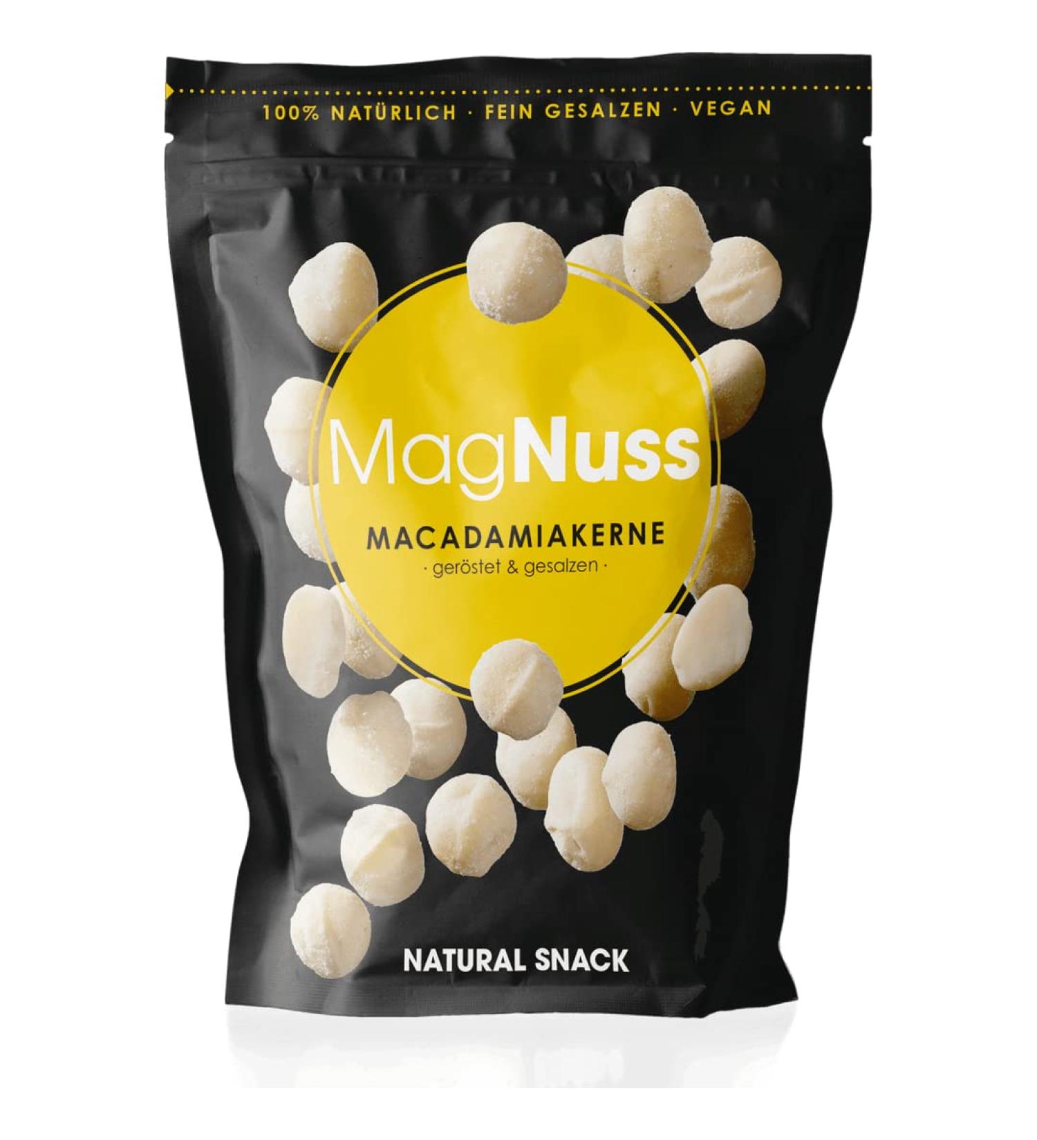 MagNuss Macadamias | Roasted & Salted Vegan Macadamia Nuts 125g | Gluten-Free Snack | International Shipping - Buy Online on GoSupps.com