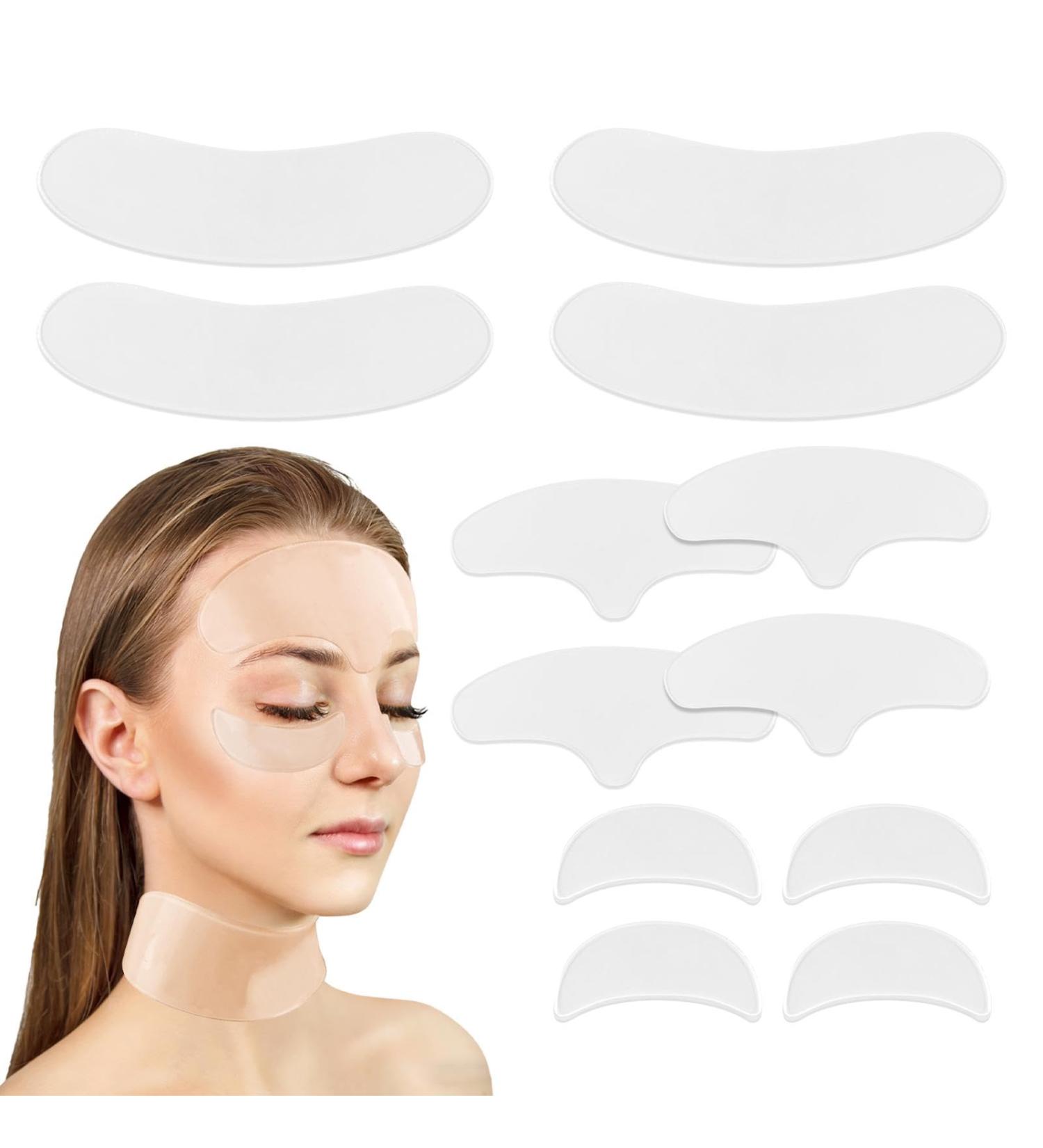 Zorivane 12PCS Forehead & Neck & Eye Wrinkle Patches Set Reusable Night Silicone Anti-Wrinkle Patches Improves Wrinkles and Restores Skin Firmness - Buy Online on GoSupps.com