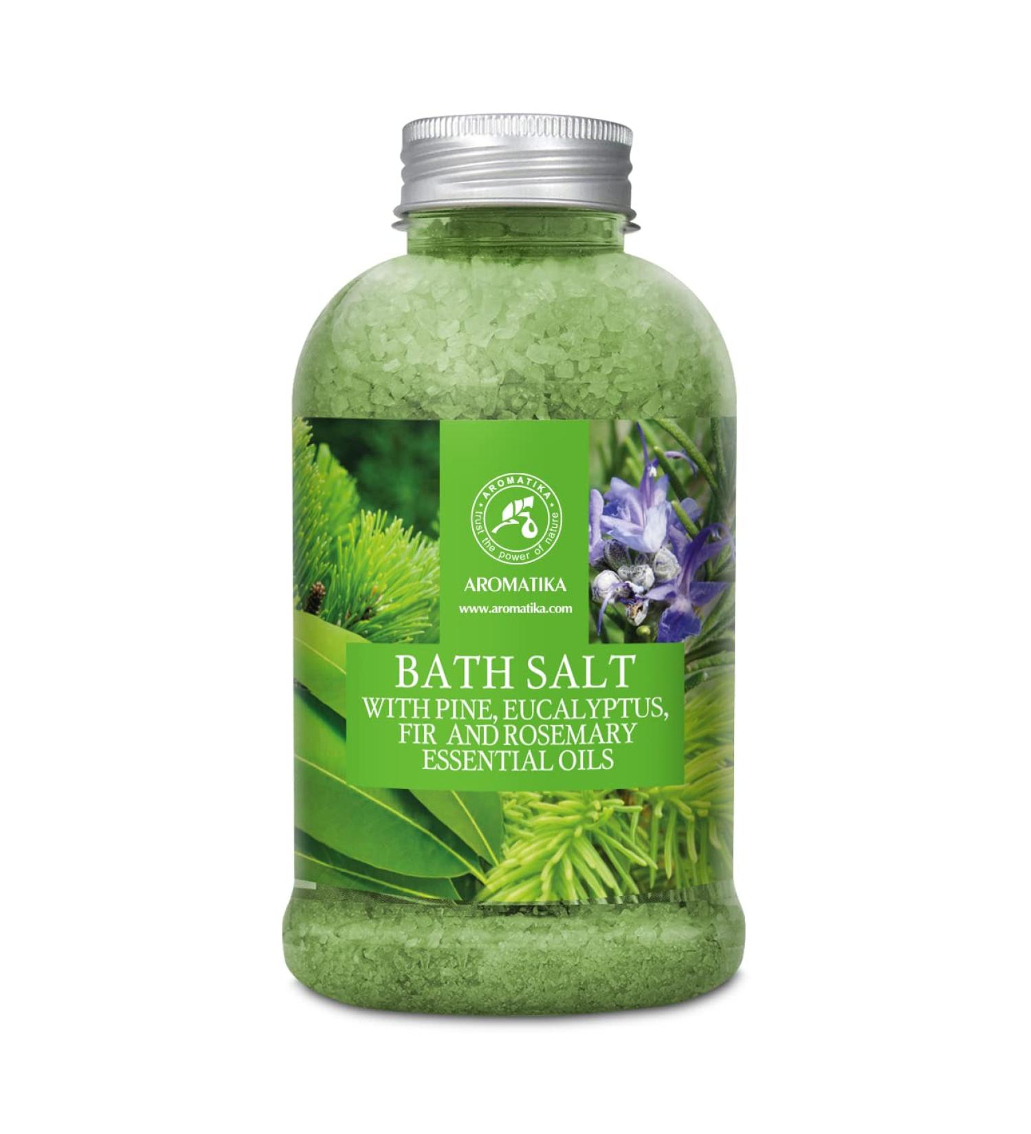 Bathing Salt 600g with Pine Eucalyptus Fir & Rosemary Oils - Sea Salt Bath for Relaxation Wellness & Aromatherapy - Enhance Sleep & Beauty - Buy Online on GoSupps.com