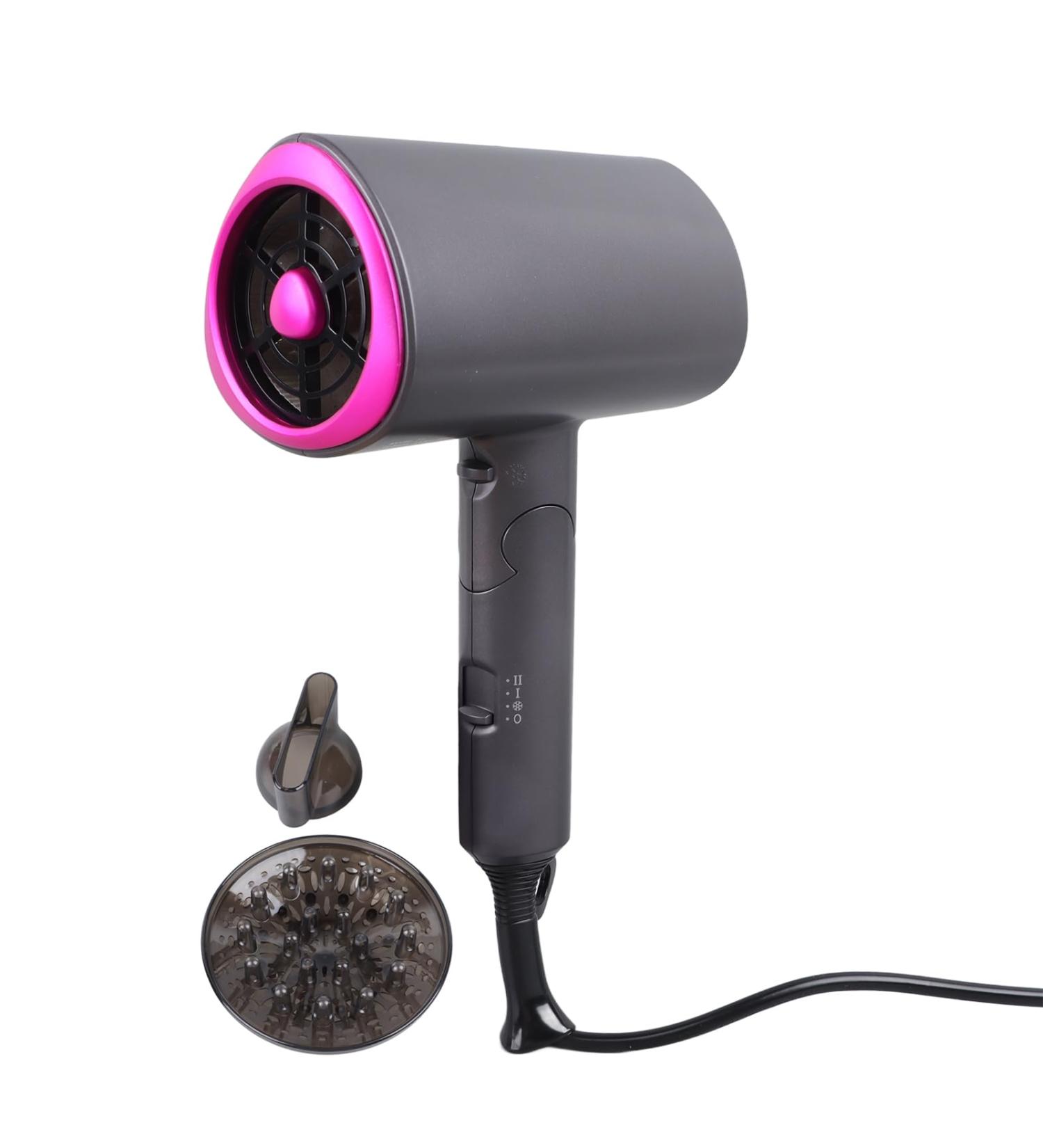 Grey T Shape Electric Hair Dryer - Folding 1200W Portable Blow Dryer for Home Salon Travel - US Plug 110V - Buy Online on GoSupps.com