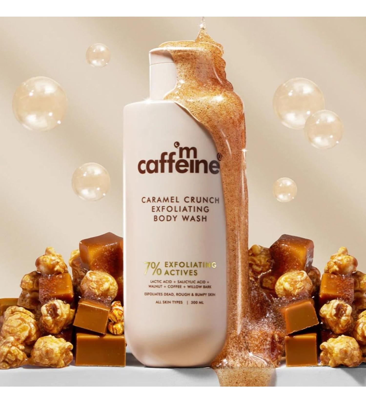 Mcafeine Exfoliating Caramel Crunch Body Wash Refreshing Shower Gel with Natural Scrub 300 ml - Buy Online on GoSupps.com