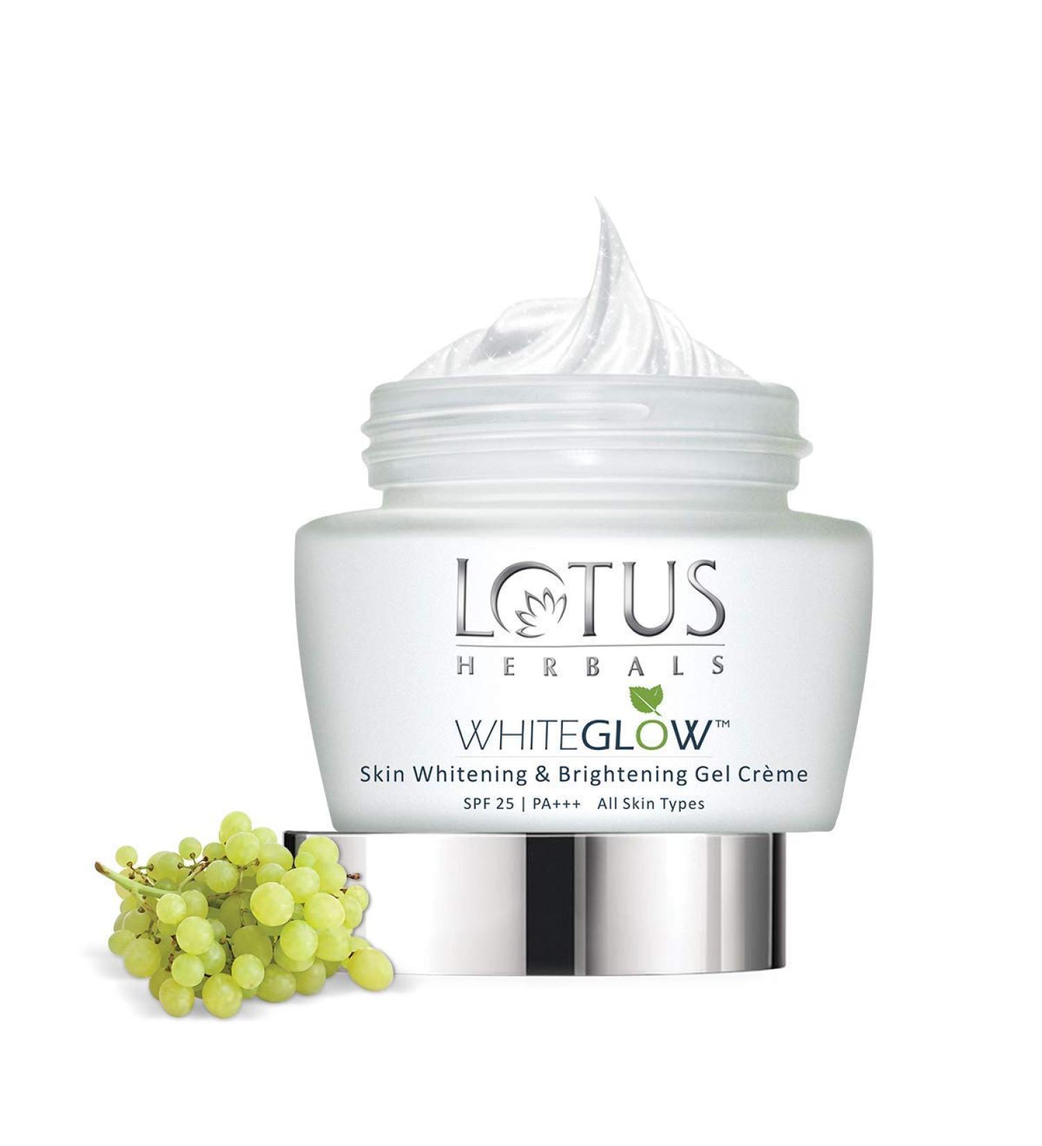 Lotus Herbals WhiteGlow Skin Whitening & Lightening Gel Face Cream with SPF-25 for All Skin Types 40g - Buy Online on GoSupps.com