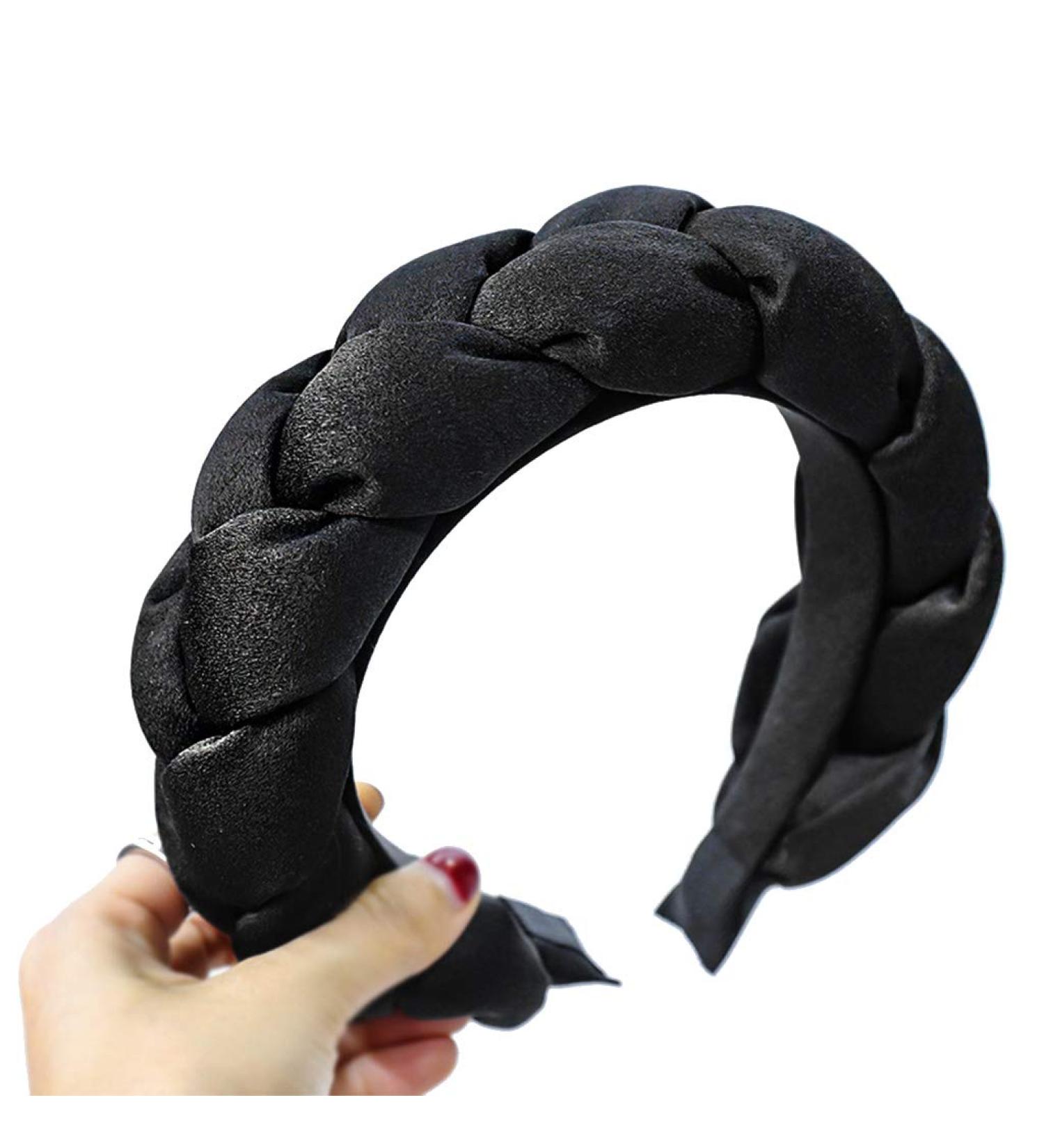 TCM-KE Women's Sponge Padded Velvet Headband - Light Solid Color Faux Silk - Black | Stylish & Comfortable Accessories for All Occasions - Buy Online on GoSupps.com