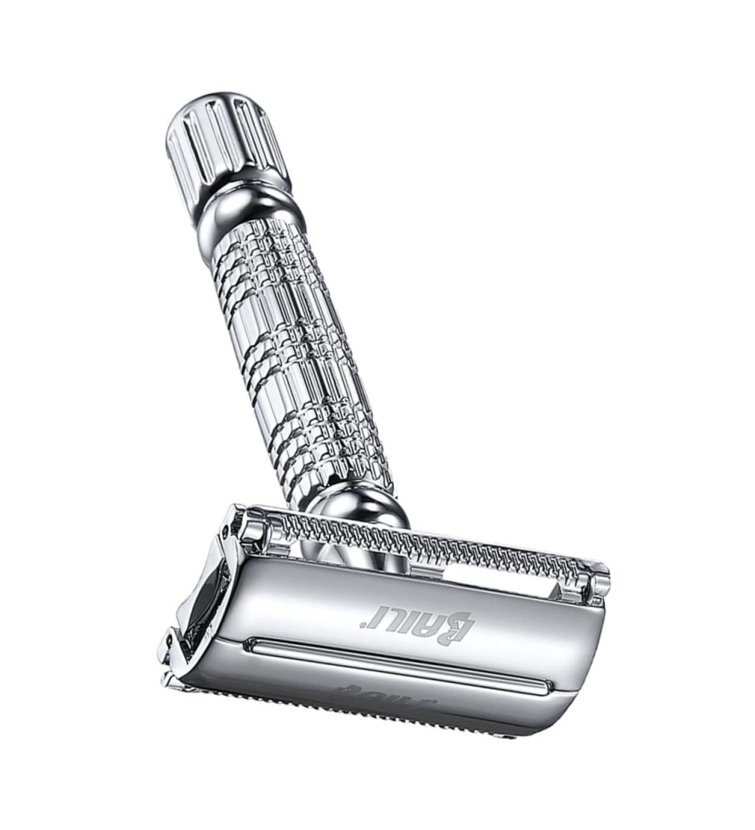 Beaupretty Manual Butterfly Open Safety Razor - Double-Edged Facial & Beard Razor for Men - Premium Metal Shaving Tool - Buy Online on GoSupps.com