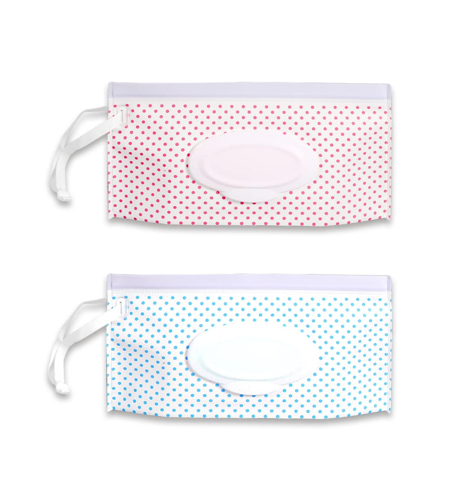 2 Pack Portable Baby Wet Wipes Bags - Flip-Top Travel Storage (Color A) | International Shipping - Buy Online on GoSupps.com