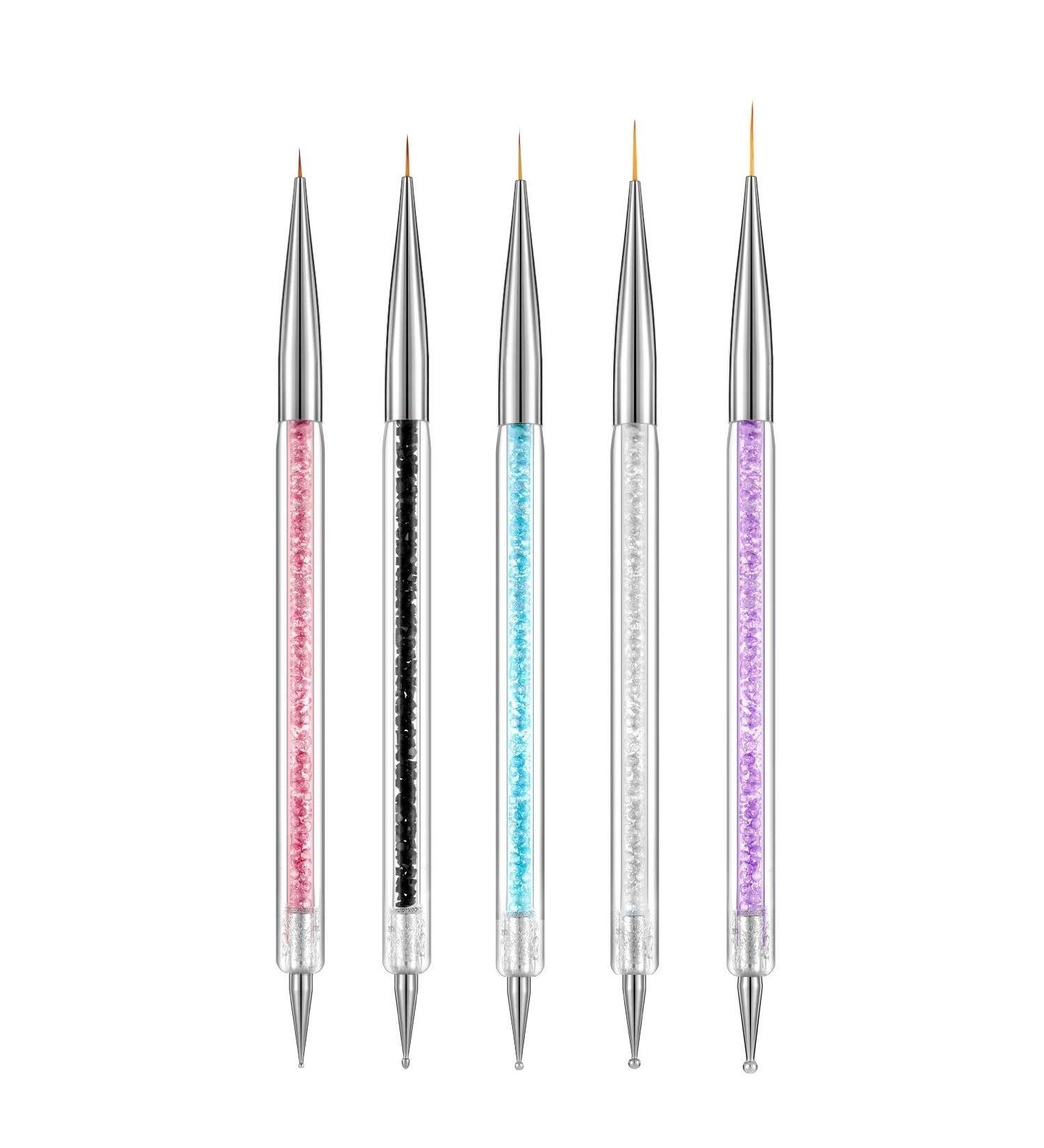 5PCS Dual-ended Nail Art Liner Brushes - UV Gel Painting Design Kit - Buy Online on GoSupps.com