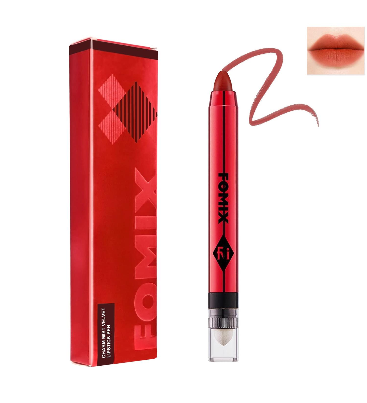 Velvet Matte Lipstick Stick with Brush | 2 in 1 Double Head Lip Crayon | Waterproof & Long Lasting Lip Stain | Non-stick Lipgloss Pencil | Korean Lip Makeup Pen | Gift for Women - Shade 05 - Buy Online on GoSupps.com