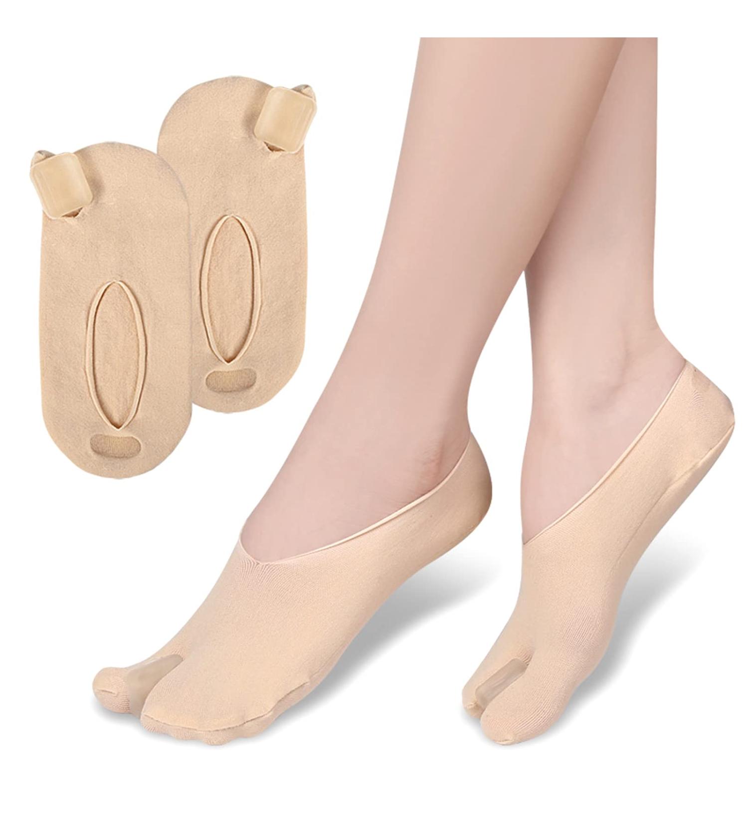 Bunion Relief Socks for Women - Soft and Breathable Hallux Valgus Correction Toe Separator Socks for Work (Skin Color) - Buy Online on GoSupps.com