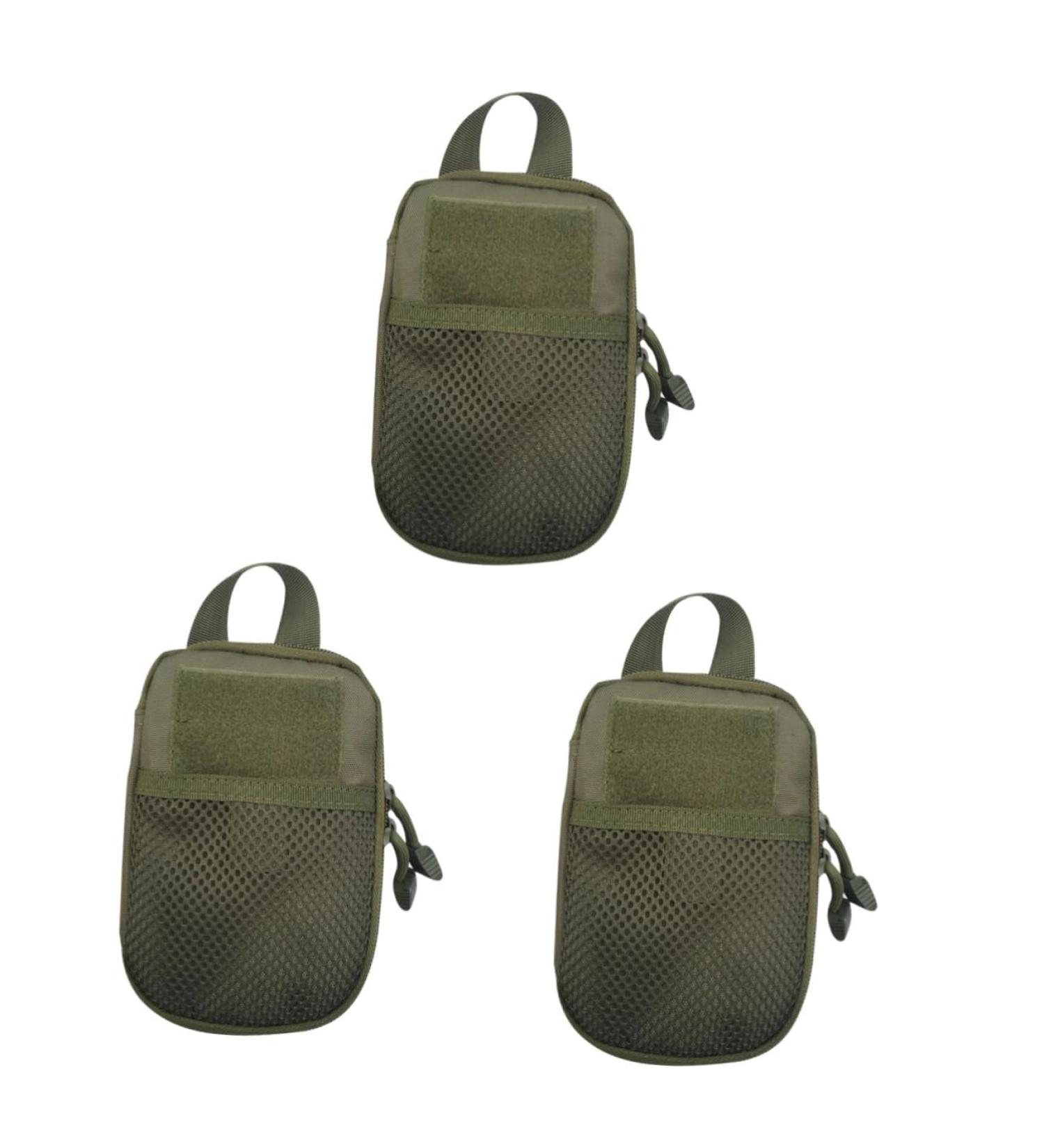 Clispeed 3ST Emergency Pocket Survival Bag - Empty First Aid & Medication Storage (3pcs) - Travel Medical Care Bag 17x11cm in Army Green - Buy Online on GoSupps.com