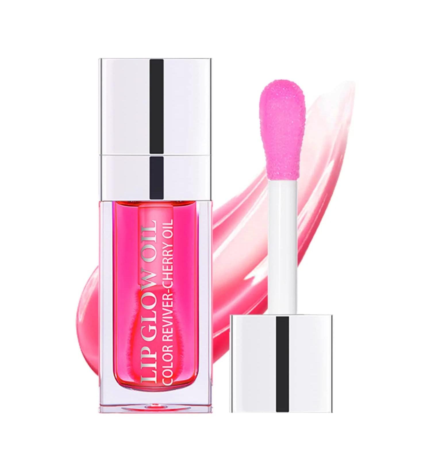 Hydrating Lip Glow Oil Plumping Lip Tint - Transparent Lip Care with Non-Sticky Formula and Big Brush Head - Glitter Shine Primer Lip Tint 6ML (#03) - Buy Online on GoSupps.com