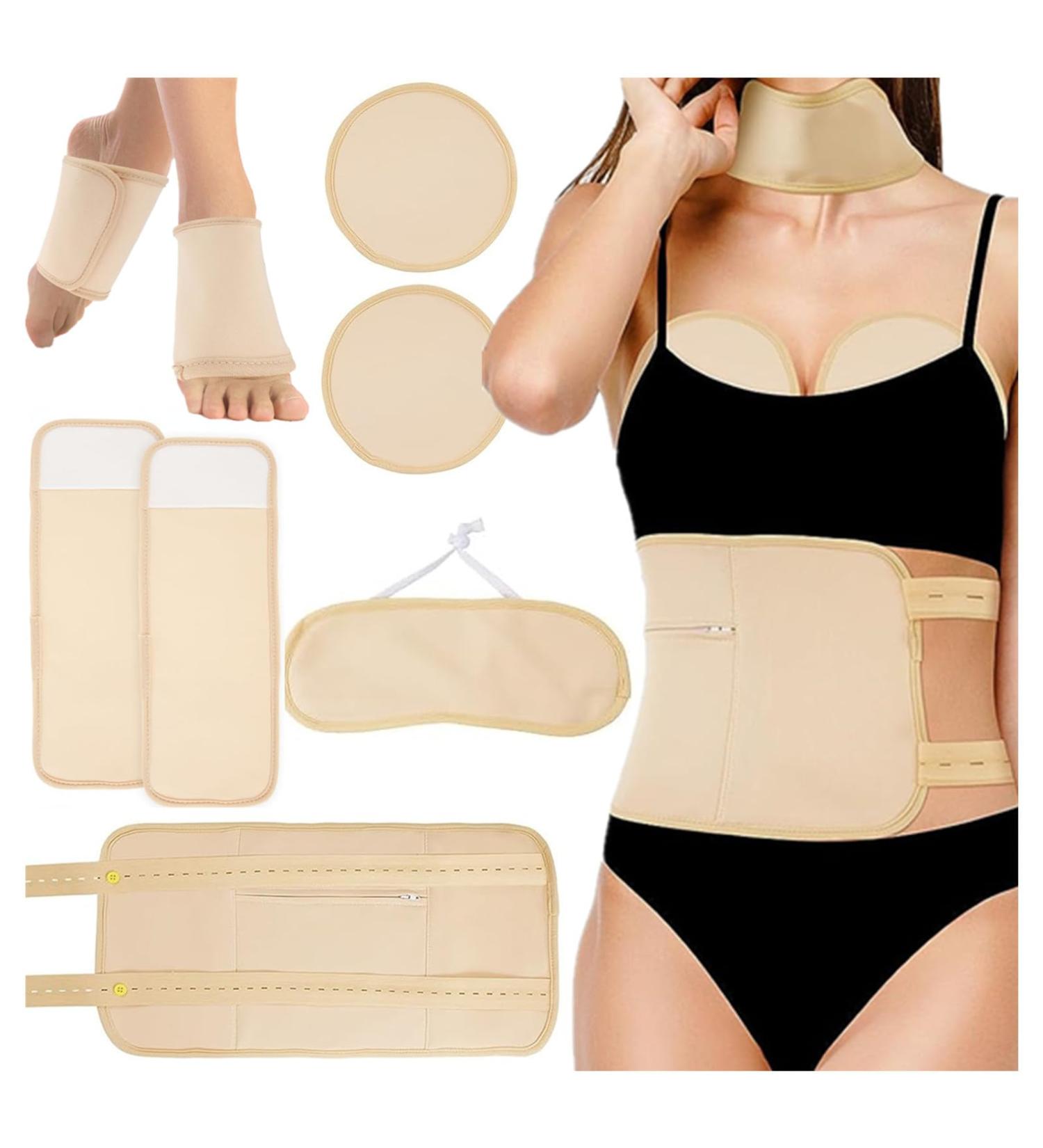 6PCS Castor Oil Pack Wrap Kit Organic Castor Oil Compression Wrap for Liver Detox Organic Cotton Flannel Massage Castor Oil Pack for Comfort Sleep Constipation Inflammation - Buy Online on GoSupps.com