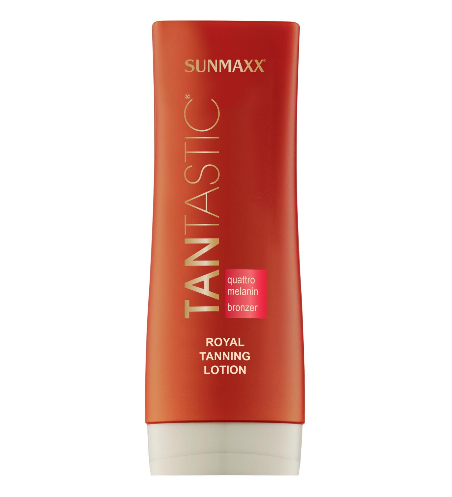 Sunmaxx Tantastic Royal Tanning Lotion - body lotion with self -tanner anti -age tanning accelerator with fresh fragrance for intensive browning for every skin type 200 ml