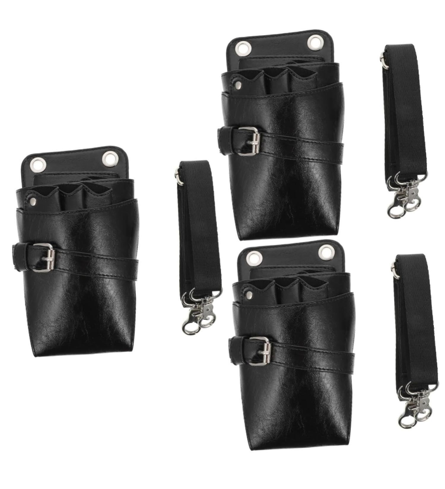 Beaupretty Scissors Storage Bag - Leather Scissor Holster for Hairdressing Tools | 3pcs Set - Durable & Stylish - 21x12x6cm Black - Buy Online on GoSupps.com
