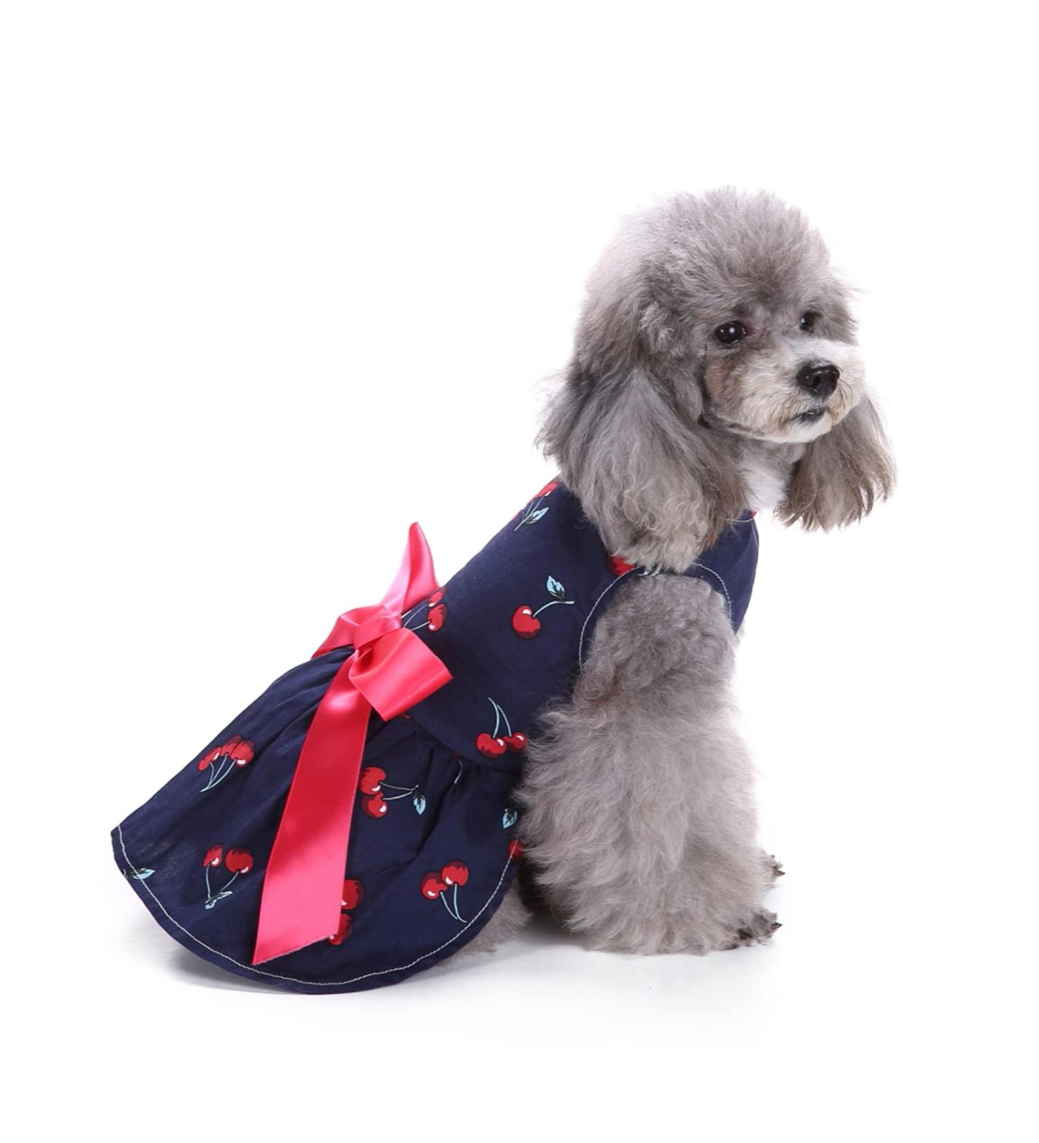 Petcute Dog Dress: Elegant Bowknot Summer Skirt for Small Dogs - Flower Tutu Wedding Lace & Princess Clothing - Buy Online on GoSupps.com