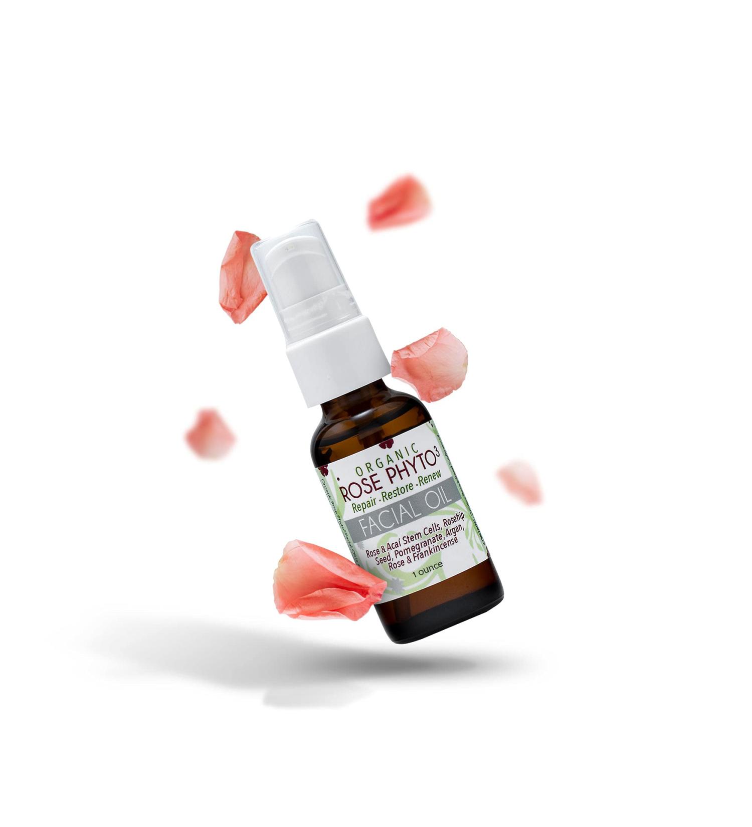 Organic Rose Phyto Facial Oil - Anti-Aging Rosehip & Argan Oil with Frankincense - Perfect for Gua Sha Massage (1oz) | International Shipping - Buy Online on GoSupps.com