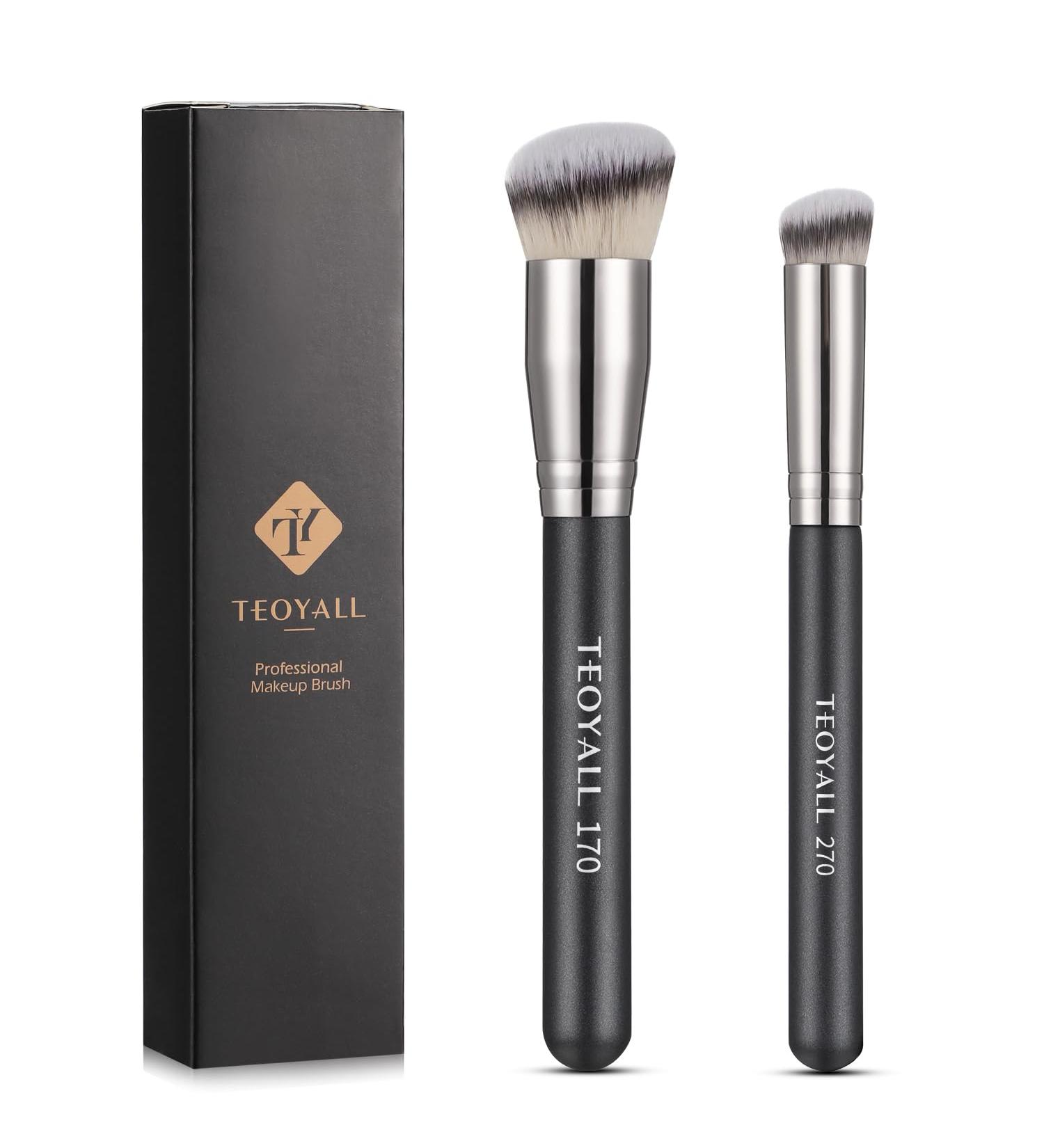 TEOYALL Kabuki Brush Set - Angled Foundation, Concealer, and Contour Brushes with Dense Synthetic Bristles - Buy Online on GoSupps.com