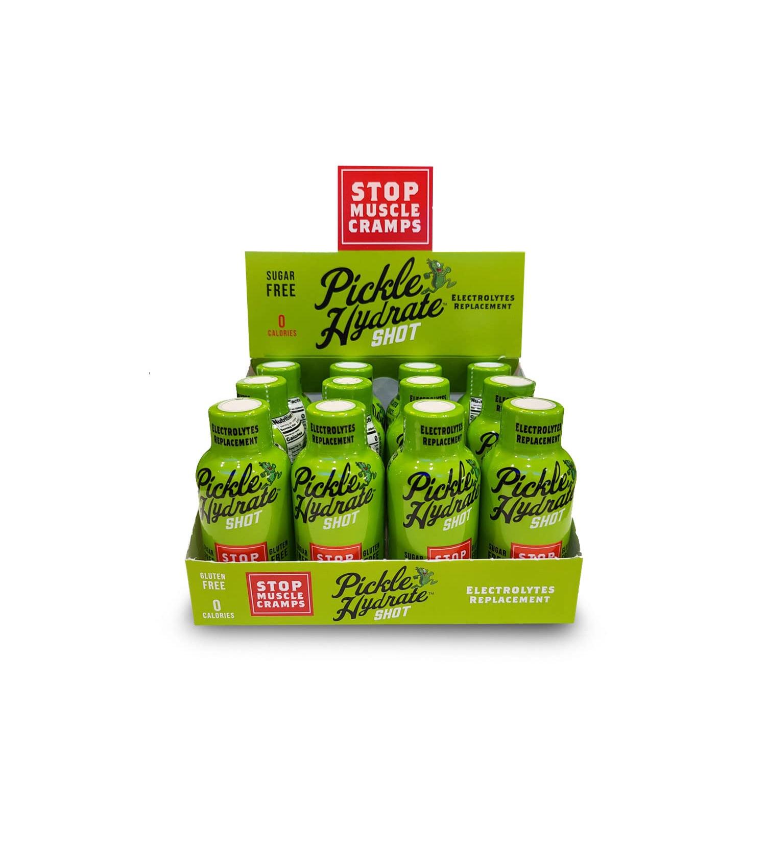 Cramp Relief Pickle Hydrate Shot - Electrolyte Replacement Pickle Juice Drink - Sugar-Free & Gluten-Free - 2 Oz-12-Pack - Buy Online on GoSupps.com