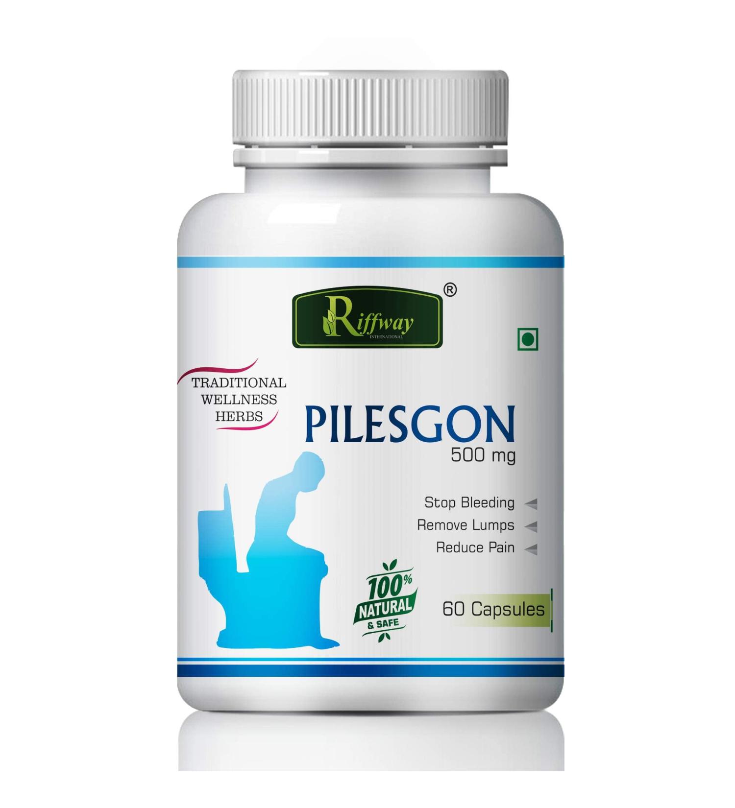 Pilesgon Capsules - Natural Piles Shrinking Treatment for Soothing Relief - 60 Capsules - Buy Online on GoSupps.com