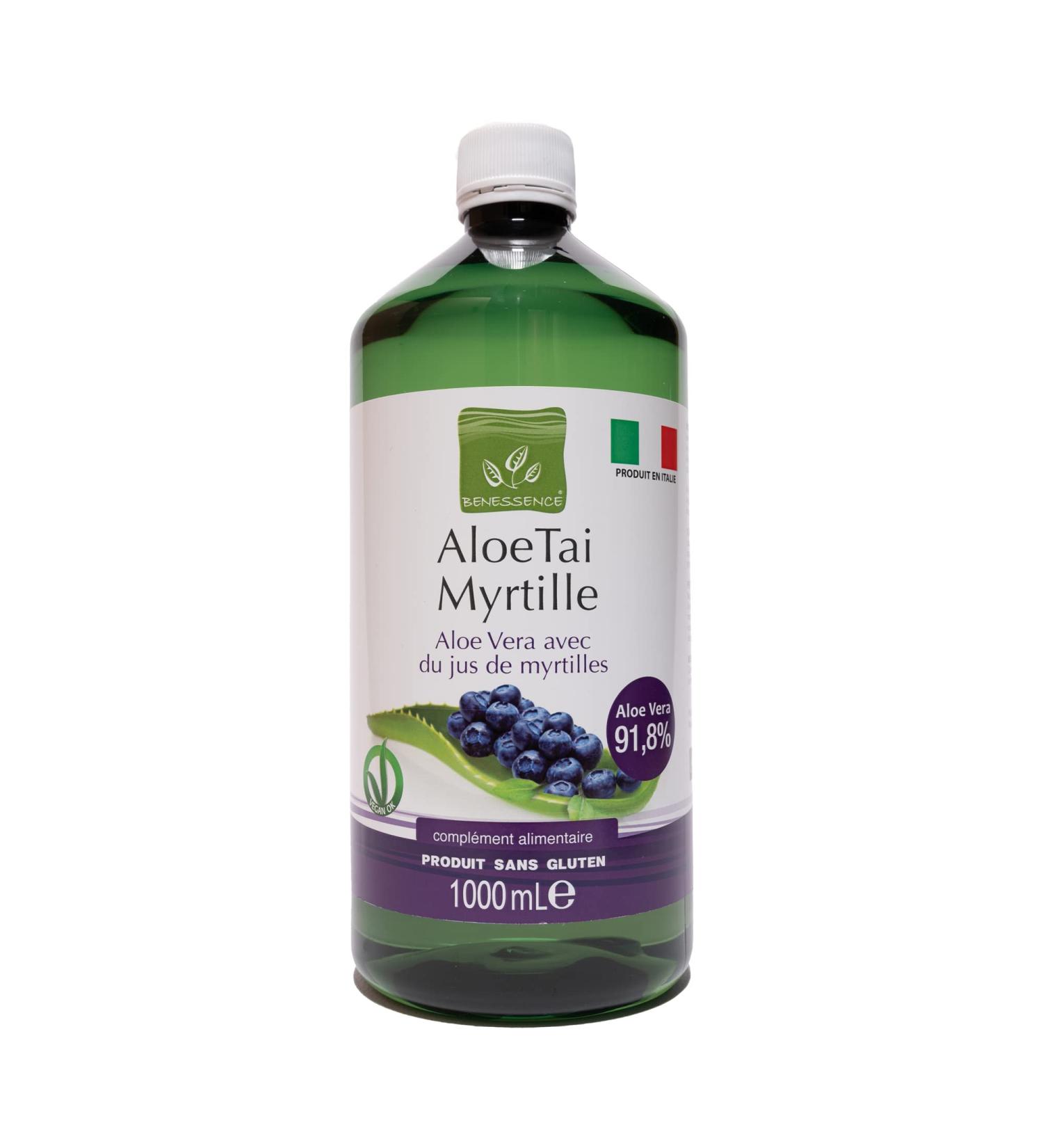 Benessence - Aloe Blueberries: Aloe Vera Juice with Blueberries - 1L - Buy Online on GoSupps.com