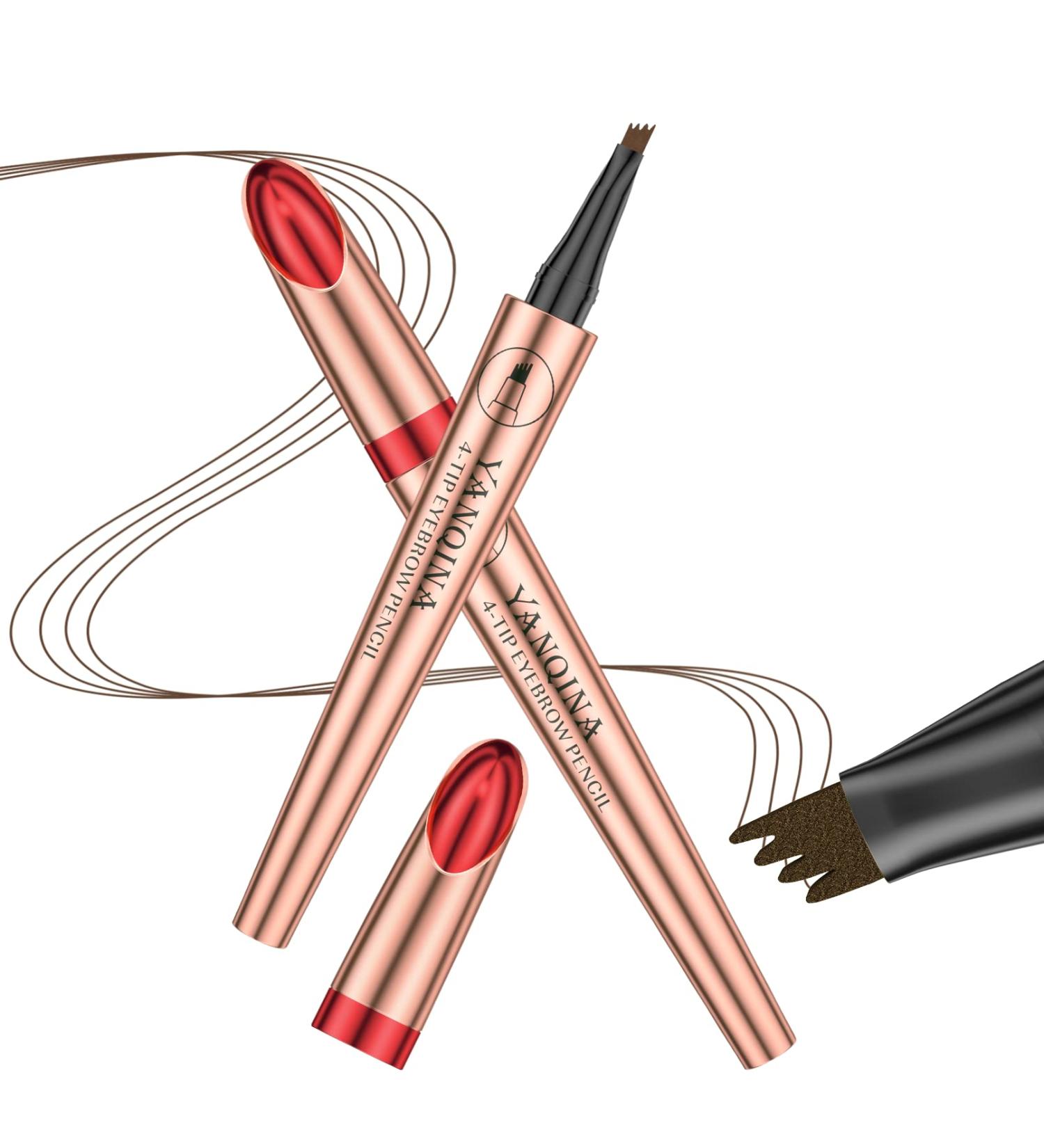 MULPG Waterproof Eyebrow Pencil with Micro 4 Point Brow Pen - Light Brown - Buy Online on GoSupps.com