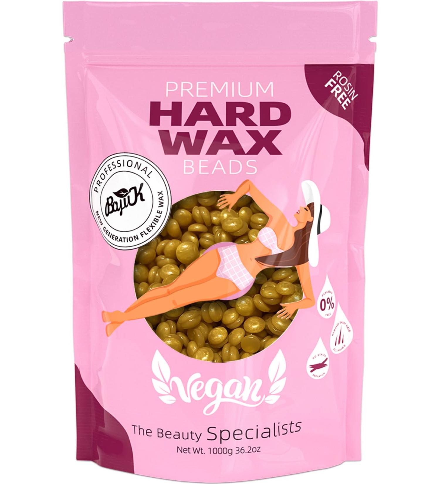 BOYUJK Professional Hard Wax Beads 1kg Gold - Painless Hair Removal for Full Body, Facial, Legs - Women and Men - Buy Online on GoSupps.com