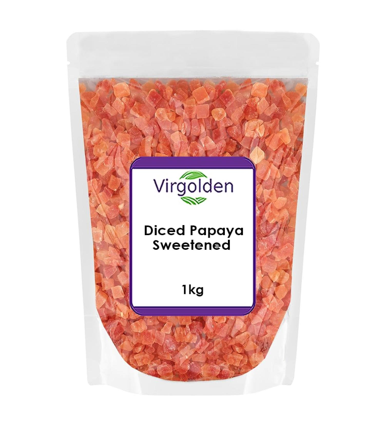 Diced Papaya Sweetened 1kg by Virgolden