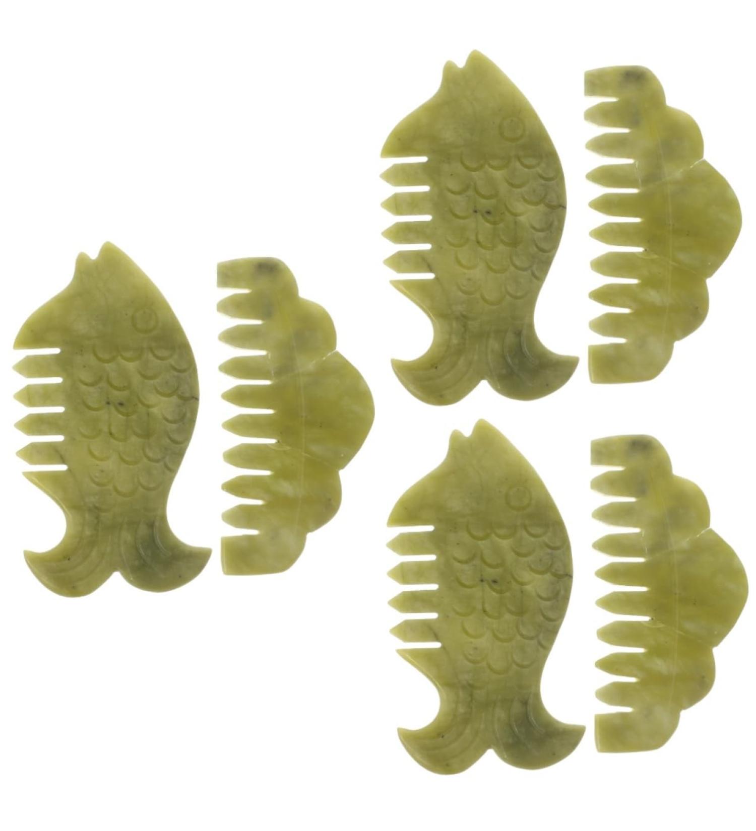 Beaupretty 6-Piece Jade Kamm Set - Scalp Massage Combs & Gua Sha Tools for Hair Care | Premium Jade Head Massage Tools - Buy Online on GoSupps.com