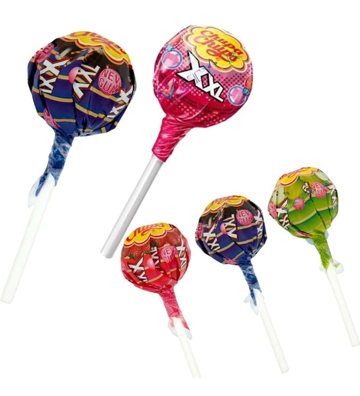 Chupa Chups XXL Strawberry cola & apple flavours Bubblegum Filled Lollipops 30g (20)